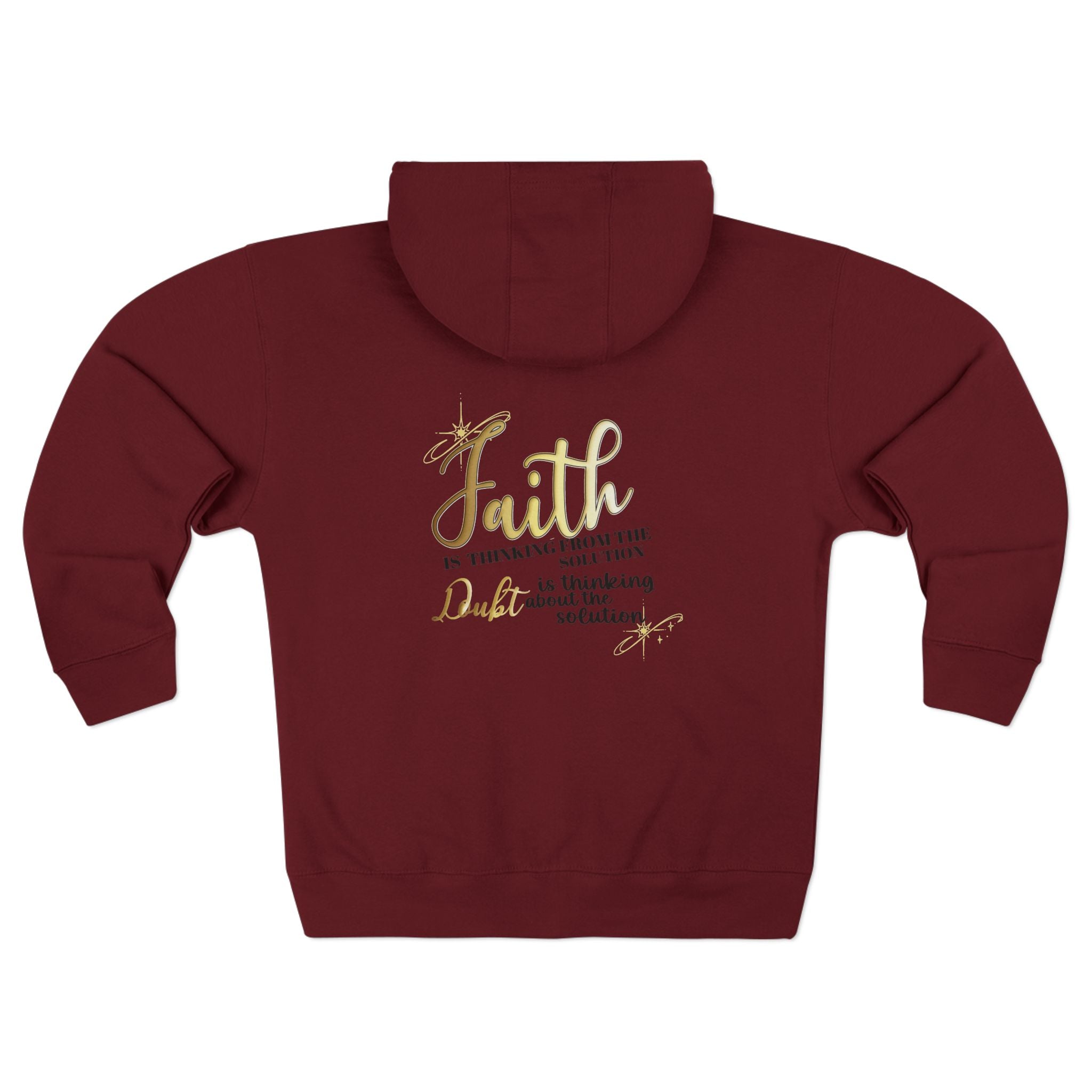 Faith Inspirational Zip Hoodie β "Faith is Thinking From the Heart" Christian Hooded Jacket Printify