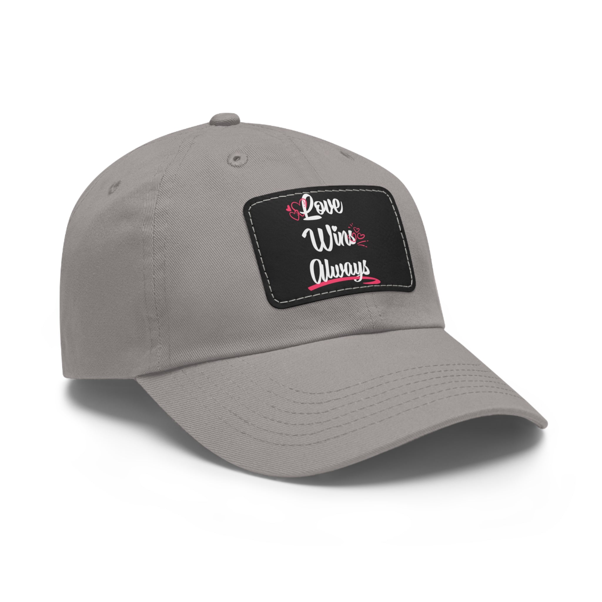 Love Win Always Dad Hat with Leather Patch (Rectangle)