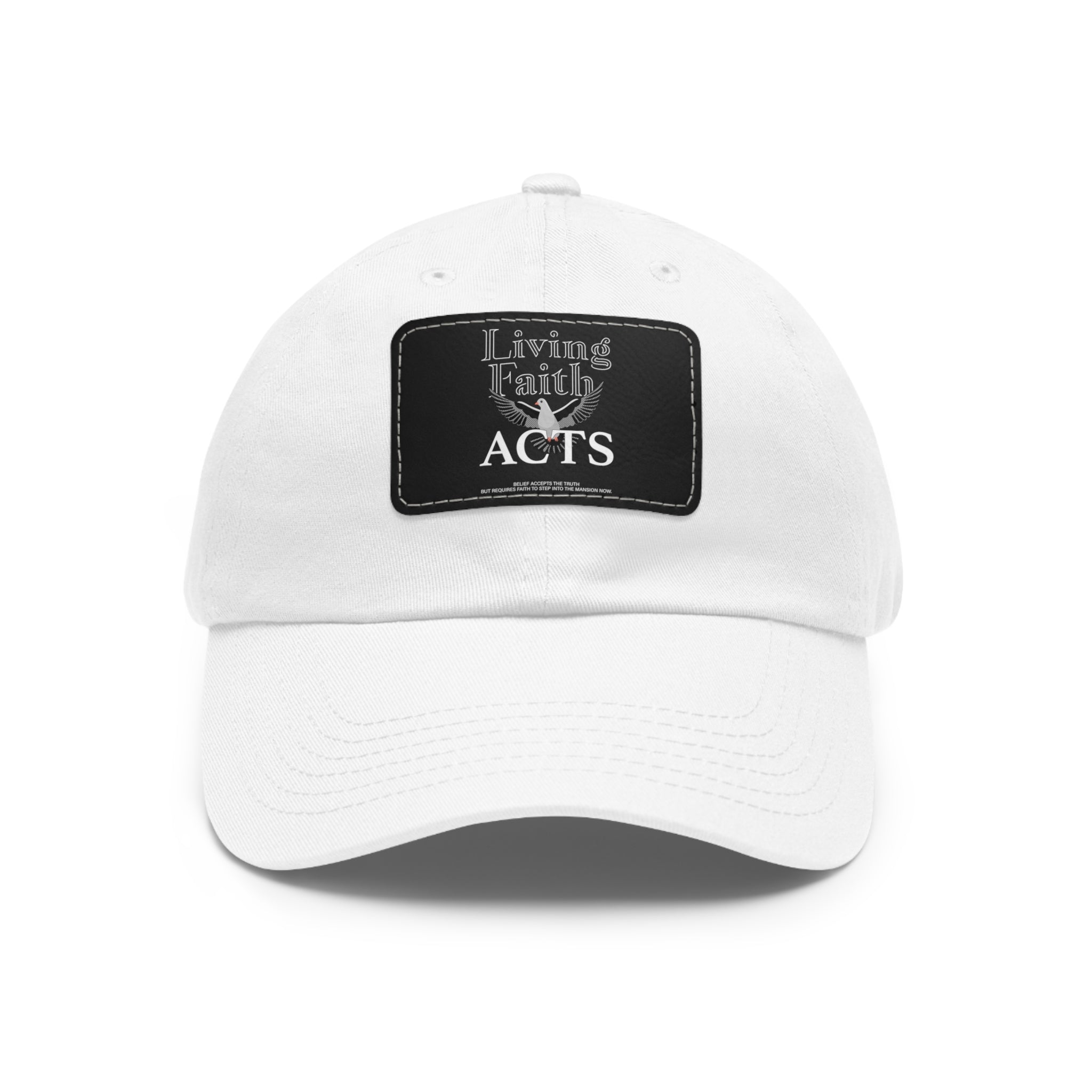 Living faith Dad Hat with Leather Patch (Rectangle)