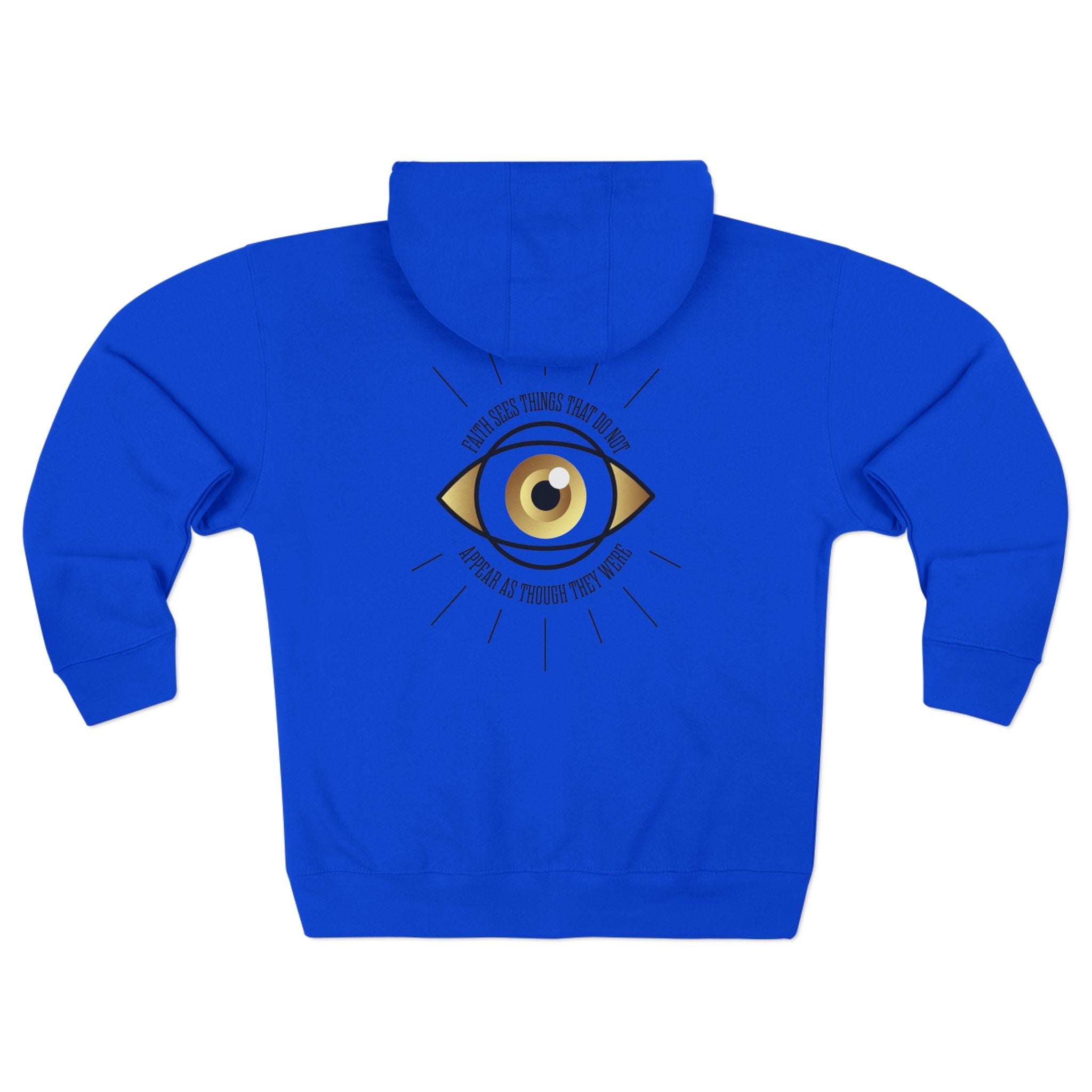 Zip Hoodie β Golden Eye Graphic Zip-Up Hoodie with Inspirational Text Printify