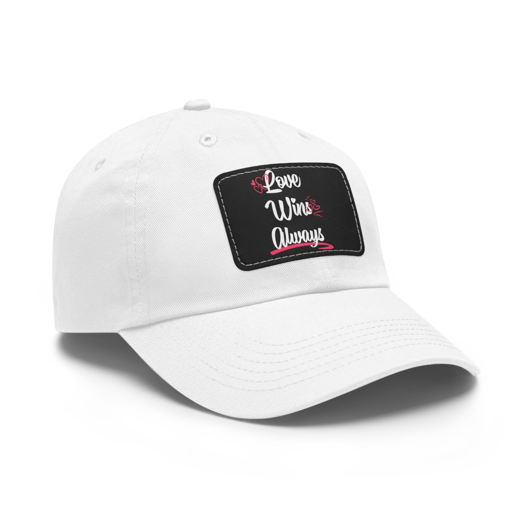 Love Win Always Dad Hat with Leather Patch (Rectangle)