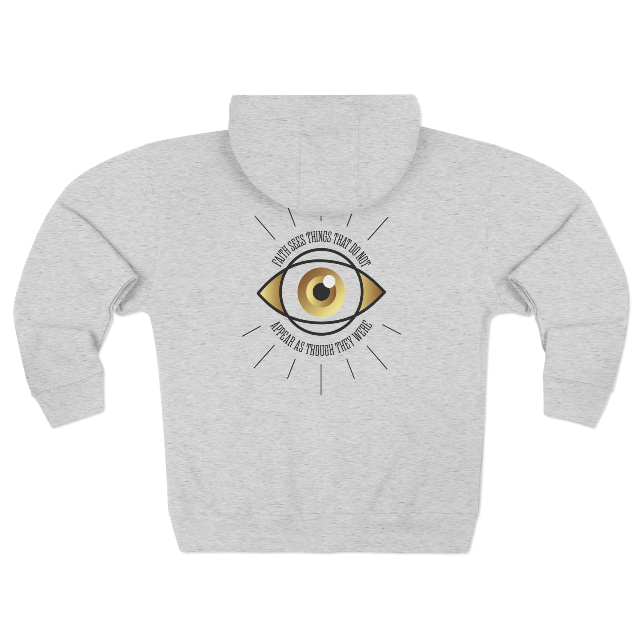 Zip Hoodie β Golden Eye Graphic Zip-Up Hoodie with Inspirational Text Printify