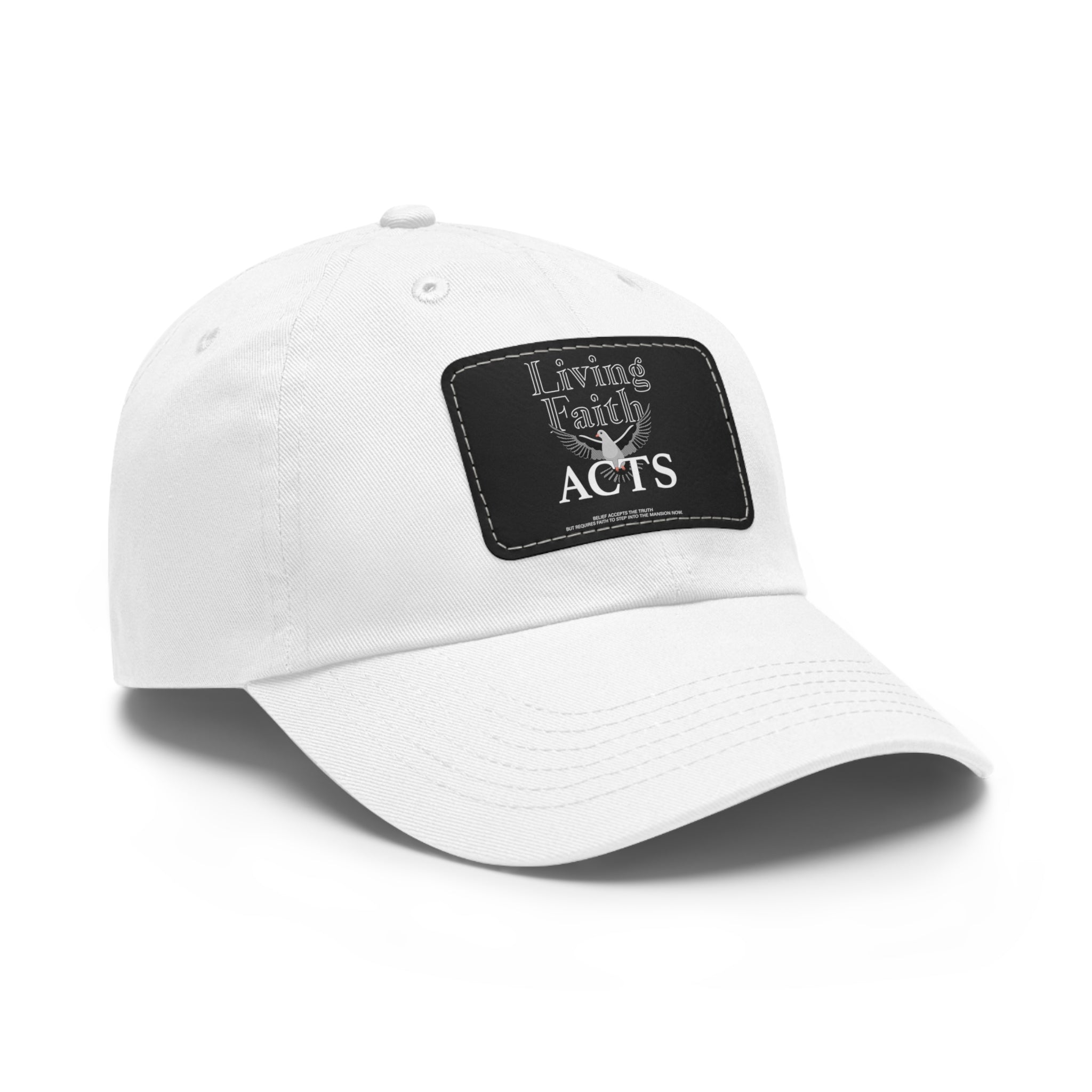 Living faith Dad Hat with Leather Patch (Rectangle)