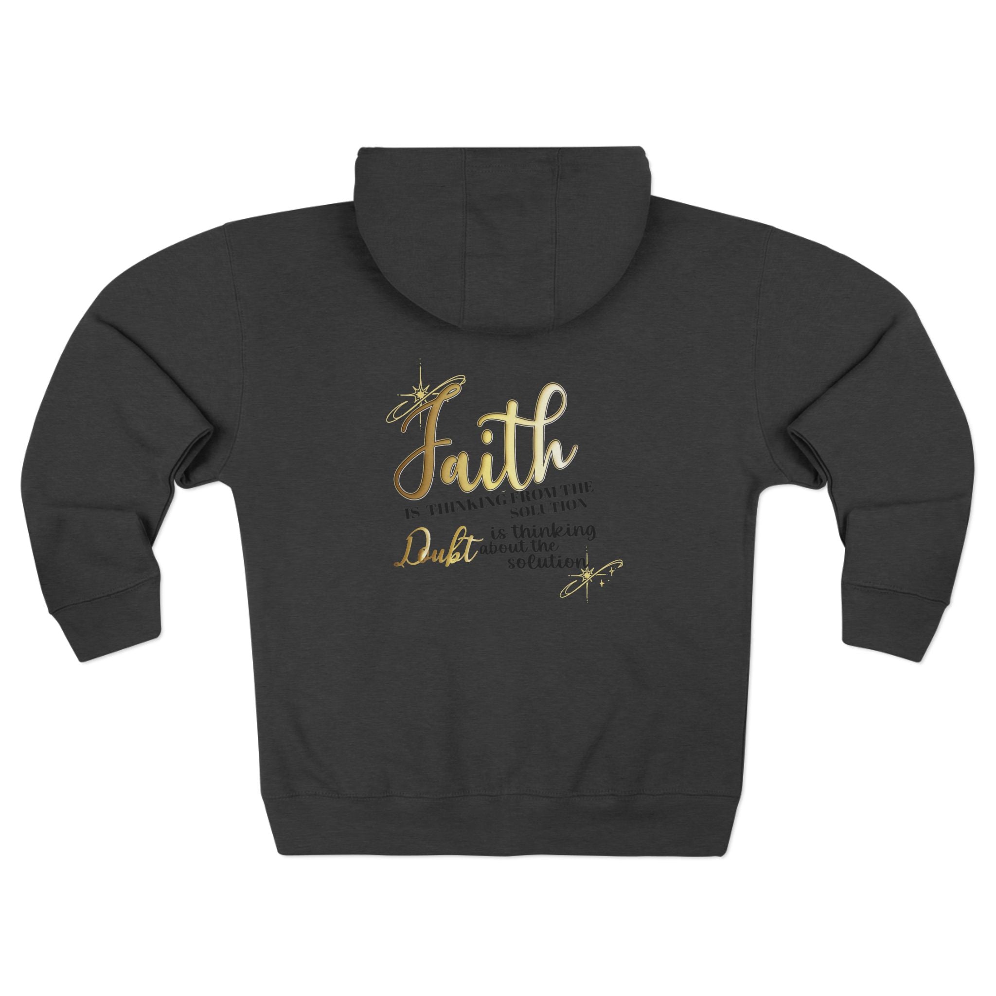 Faith Inspirational Zip Hoodie β "Faith is Thinking From the Heart" Christian Hooded Jacket Printify