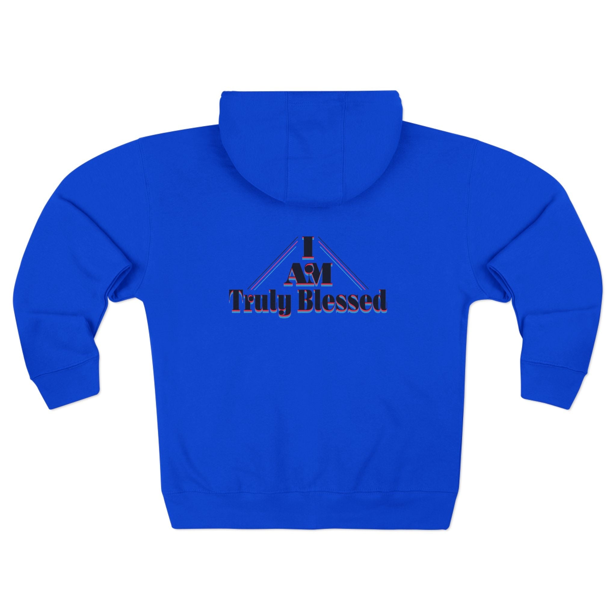 Truly Blessed Zip Hoodie — 'I AM Truly Blessed' Graphic White Zip-Up Printify