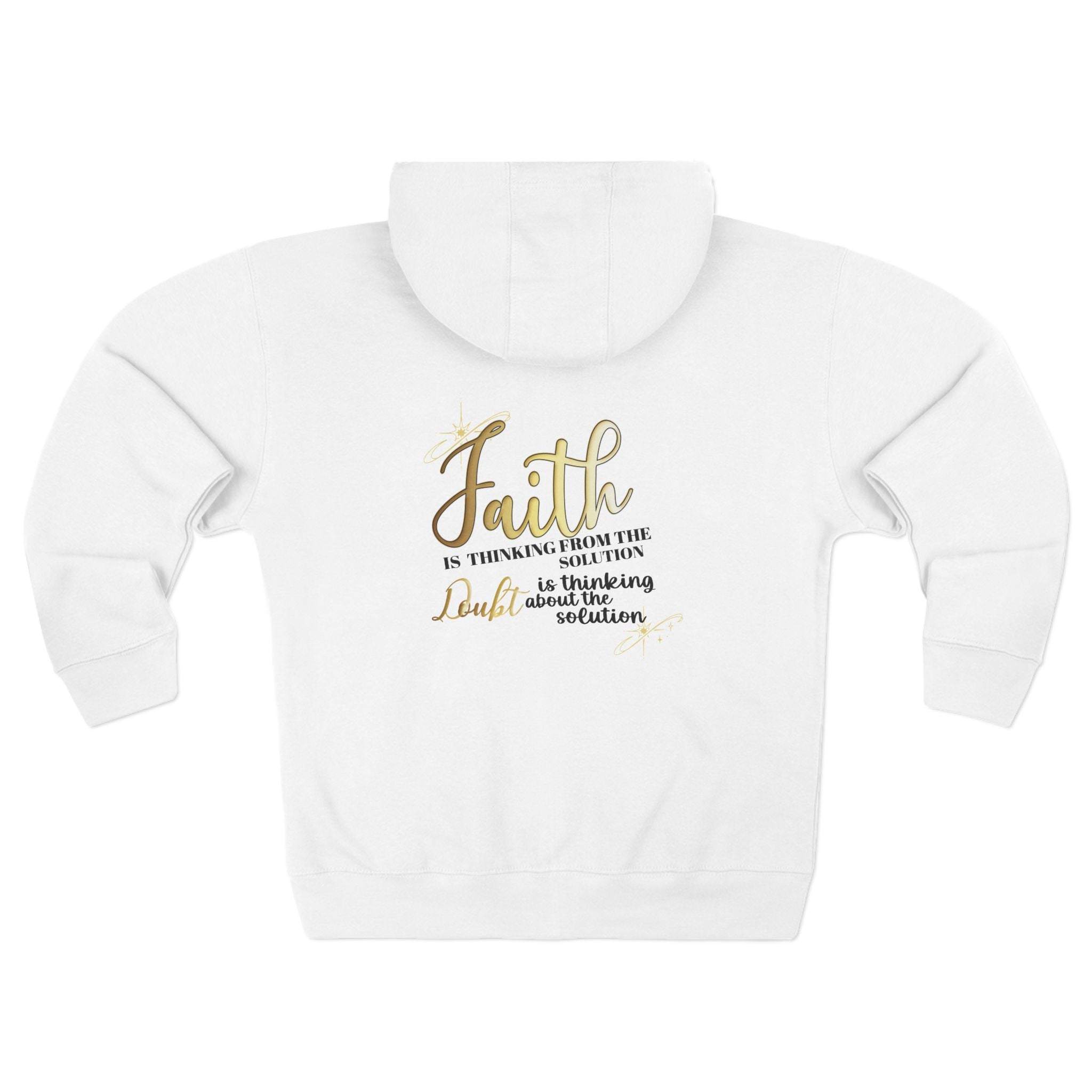 Faith Inspirational Zip Hoodie β "Faith is Thinking From the Heart" Christian Hooded Jacket Printify