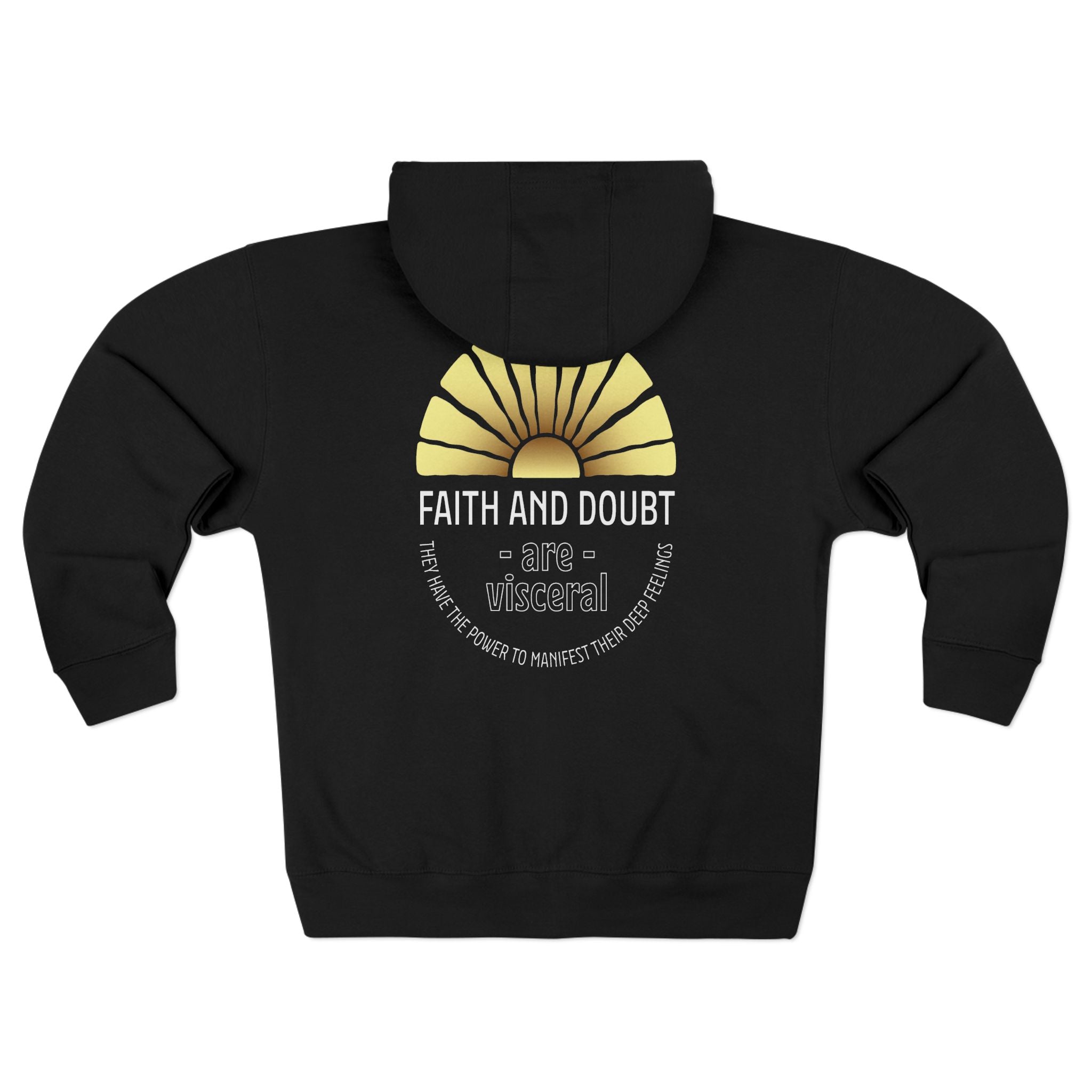 Faith and Doubt Zip Hoodie β Inspirational Sunburst Graphic - TBM