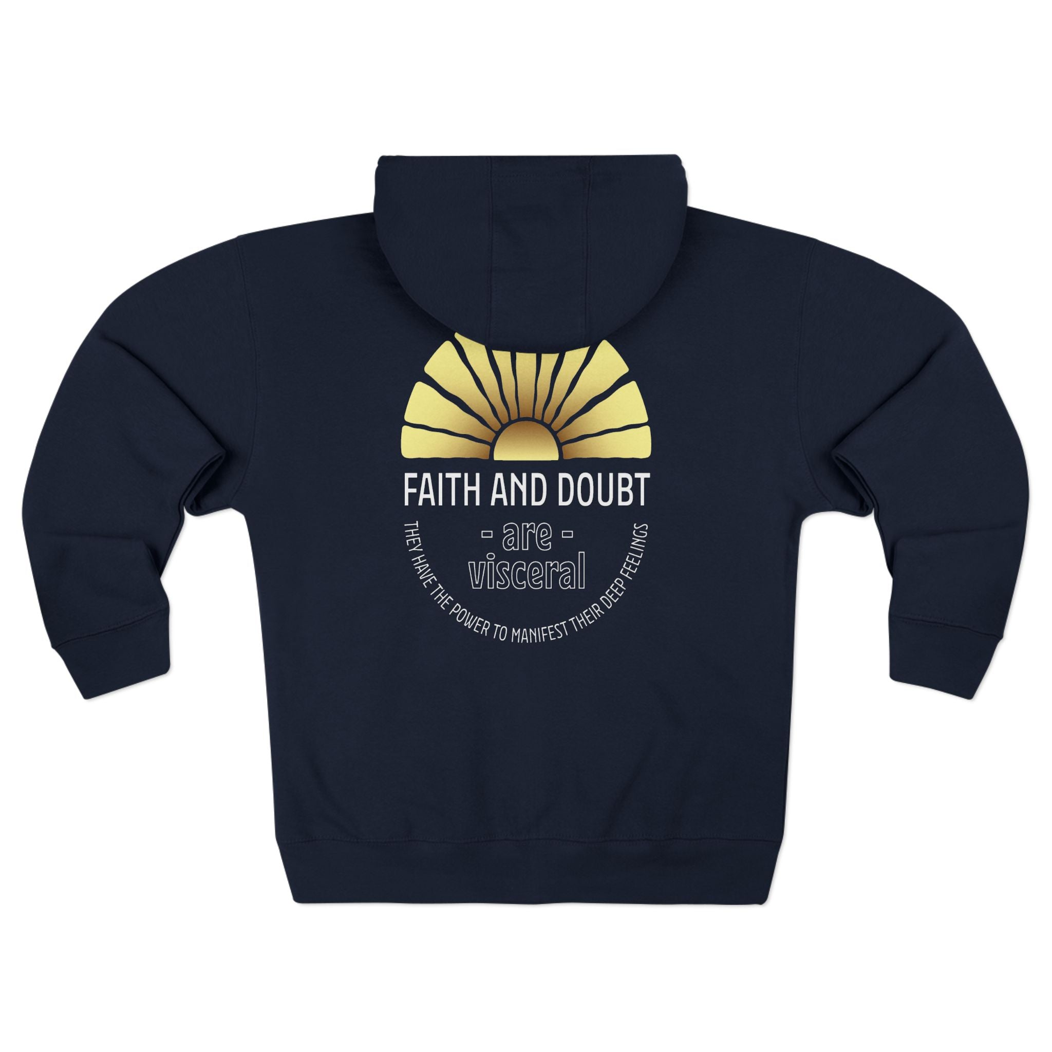 Faith and Doubt Zip Hoodie β Inspirational Sunburst Graphic - TBM