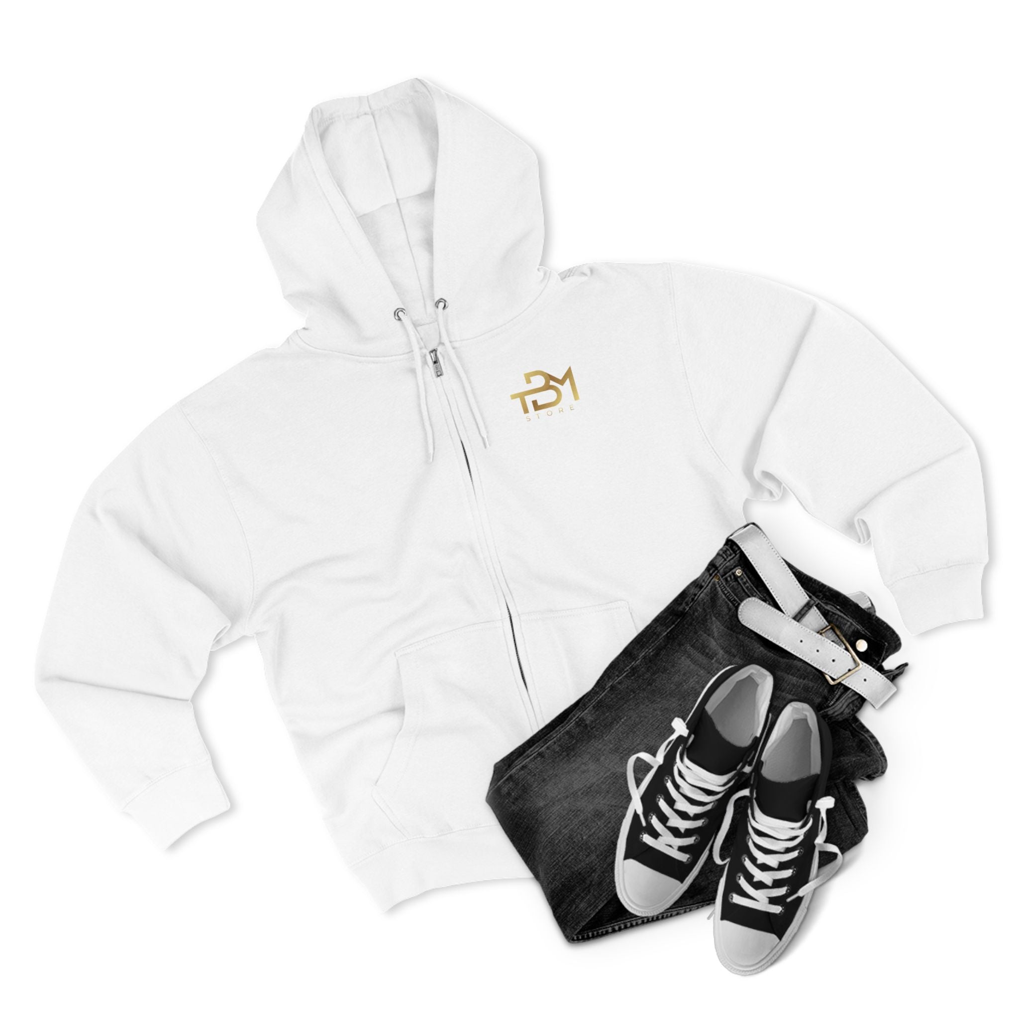 Faith Over Fear Zip Hoodie β "My Daily Action Is Proof Of My Faith Or My Fear" White Zip - Up - TBM