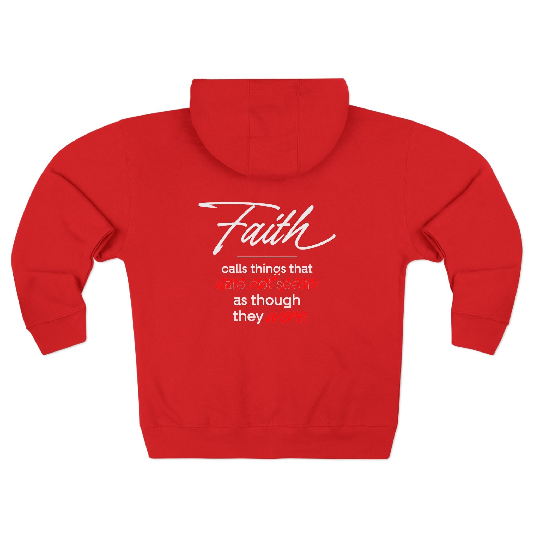 Faith Quote Zip Hoodie β "Faith calls us to things unseen" Inspirational Religious Zip - Up - TBM
