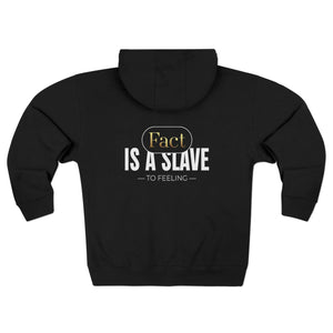 Hoodie — "Fact Is A Slave" Zip Hoodie with Gold Accent - TBM