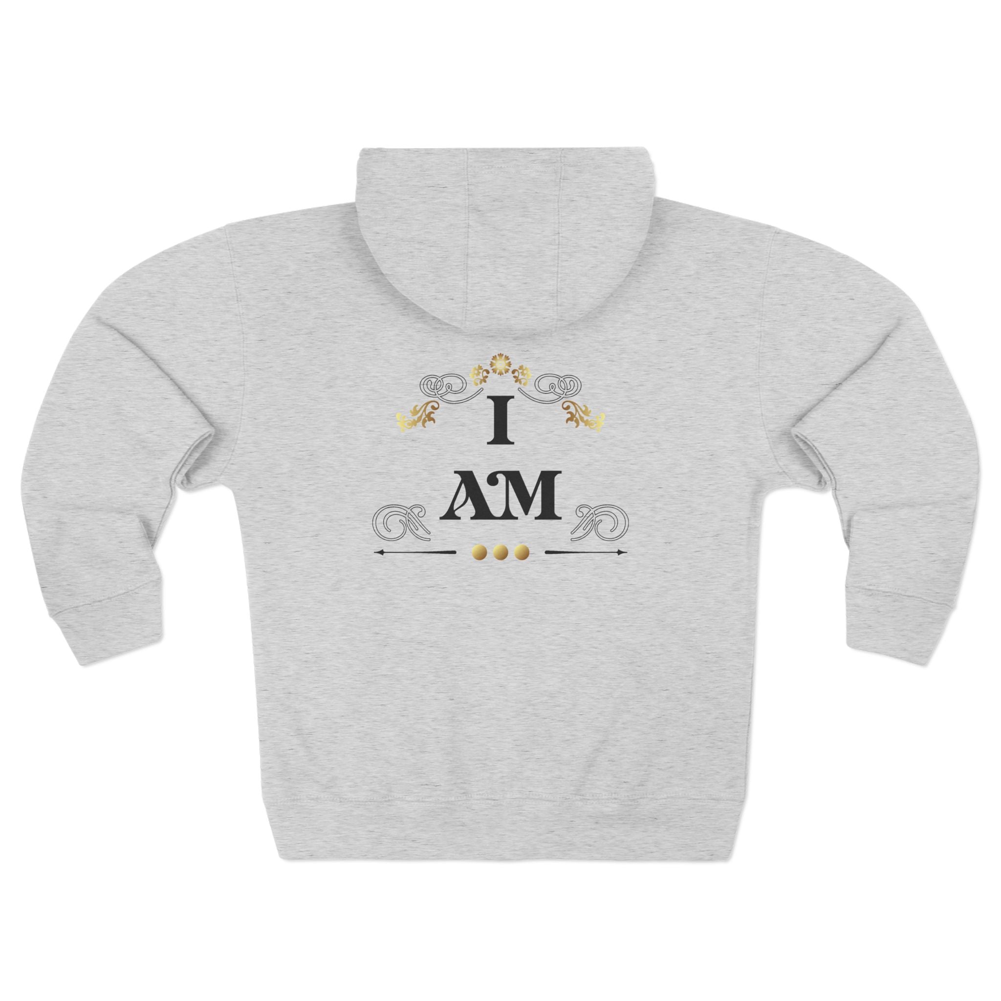 I AM Decorative Zip Hoodie β Elegant Gold Emblem Hooded Jacket - TBM