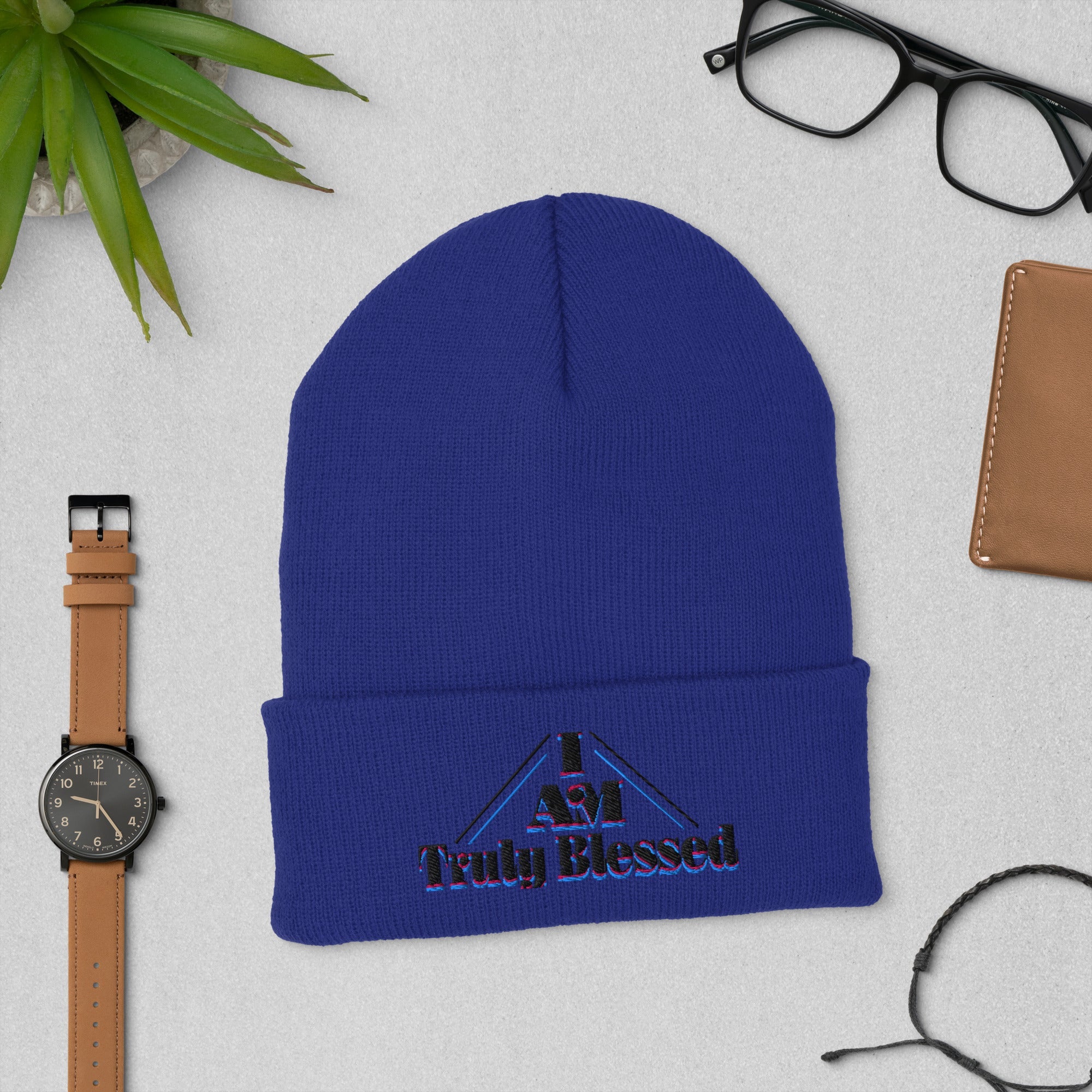 I AM Truly Blessed Cuffed Beanie - TBM