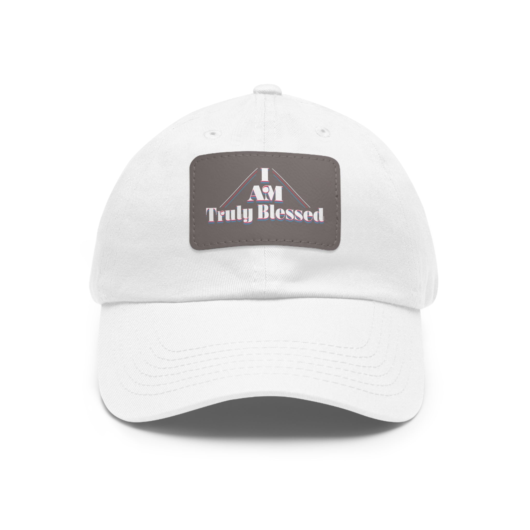 I am Truly Blessed Dad Hat with Leather Patch (Rectangle) - TBM