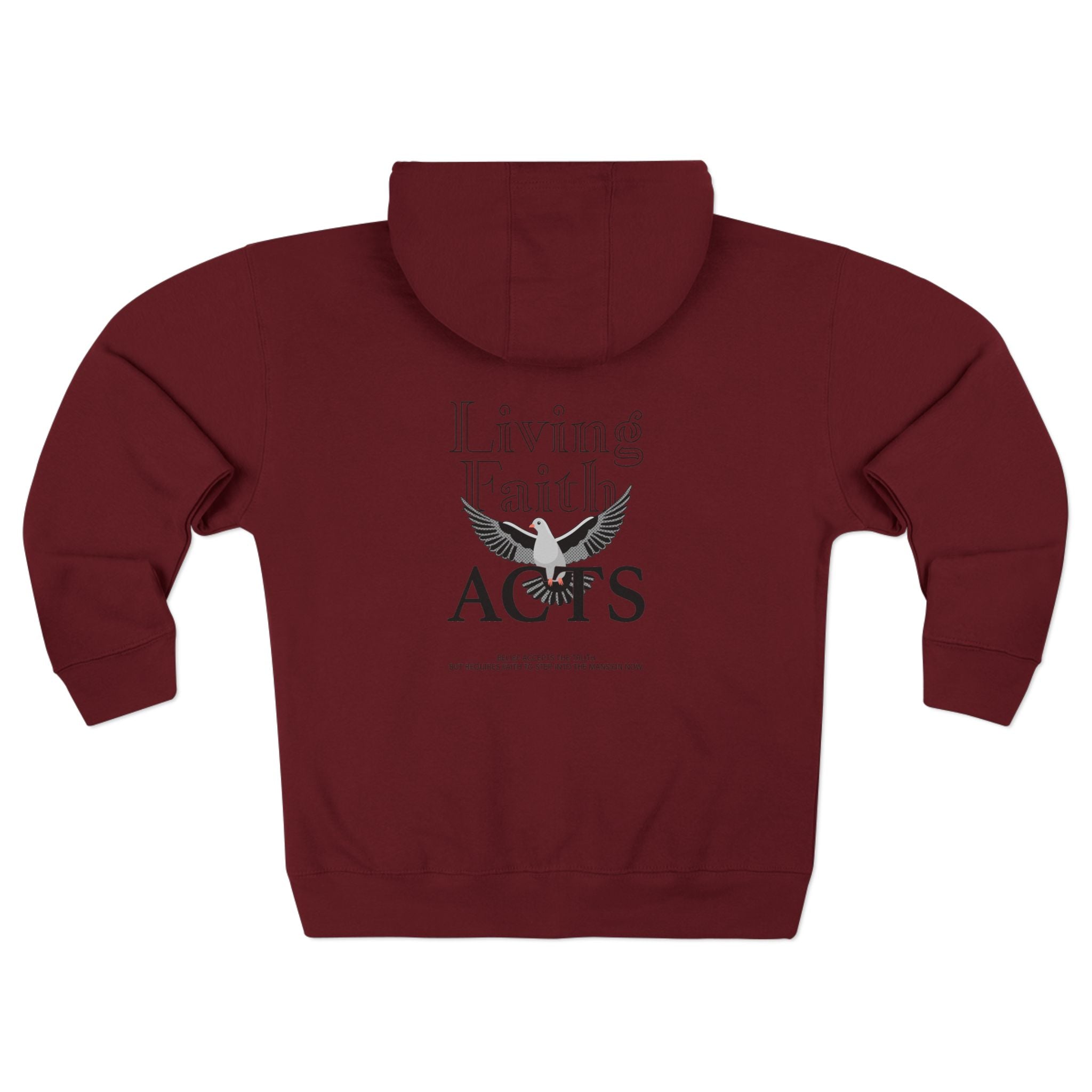Living Faith Acts Zip Hoodie β Christian Dove Graphic Zip - Up Hoodie - TBM