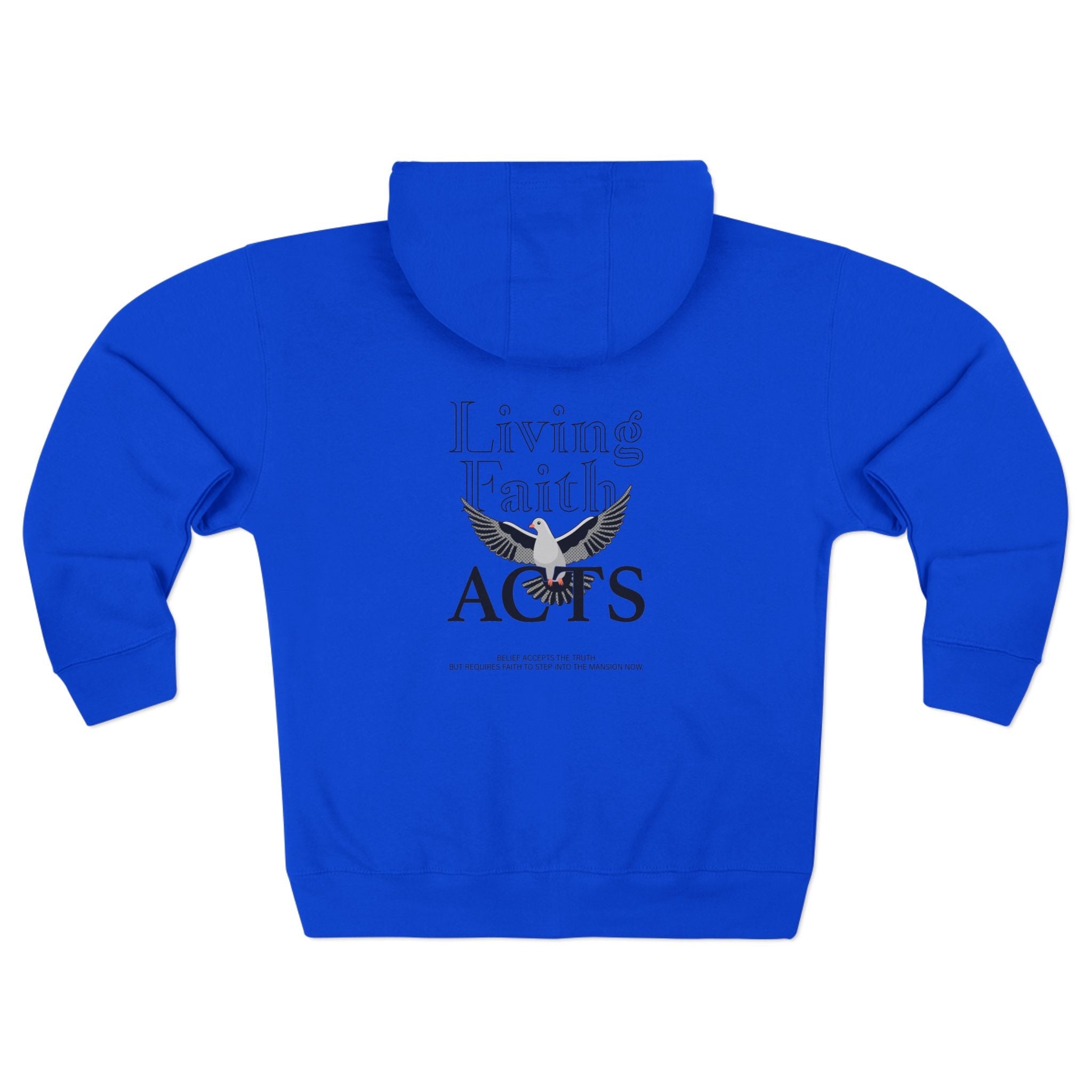Living Faith Acts Zip Hoodie β Christian Dove Graphic Zip - Up Hoodie - TBM