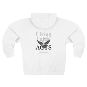 Living Faith Acts Zip Hoodie — Christian Dove Graphic Zip - Up Hoodie - TBM