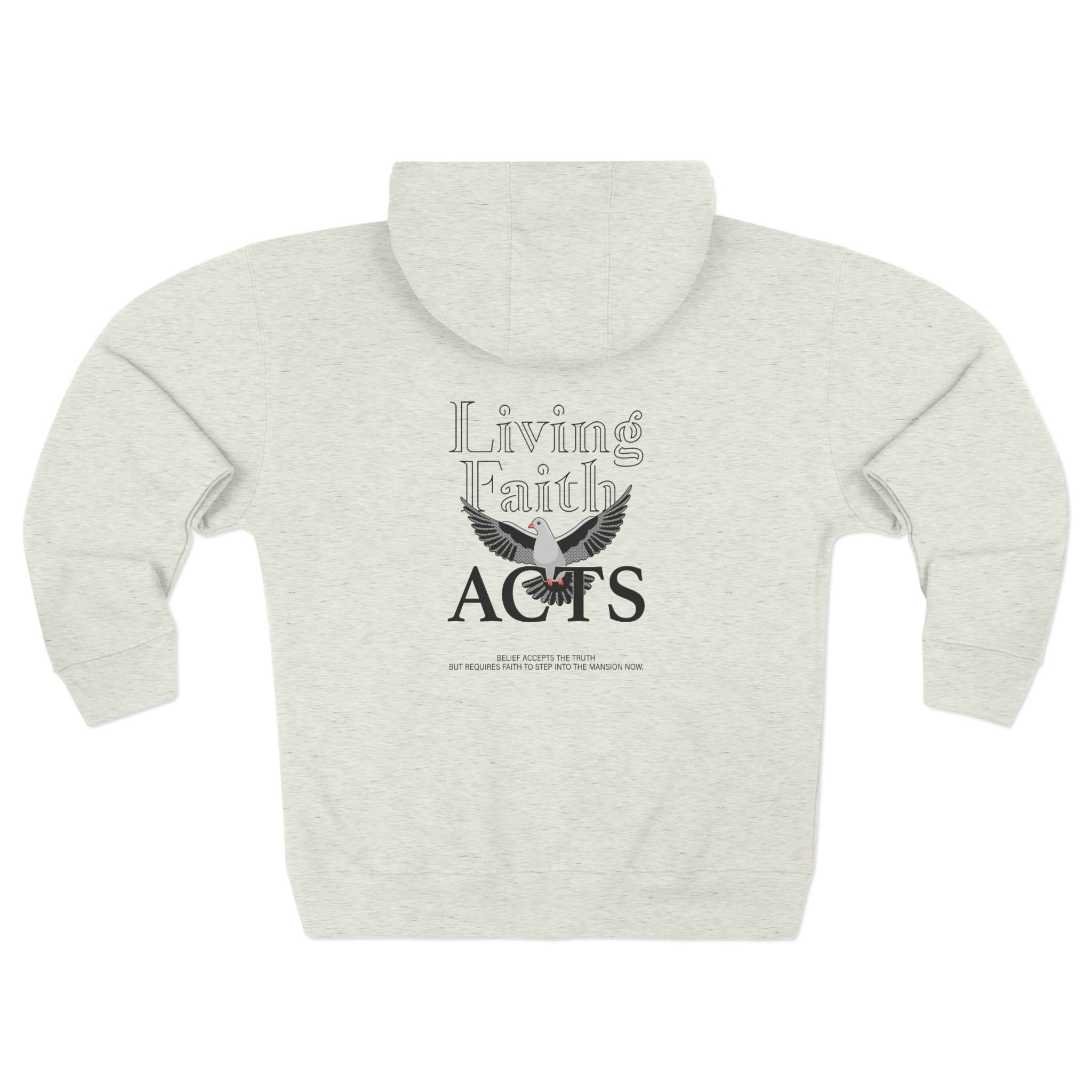 Living Faith Acts Zip Hoodie β Christian Dove Graphic Zip - Up Hoodie - TBM