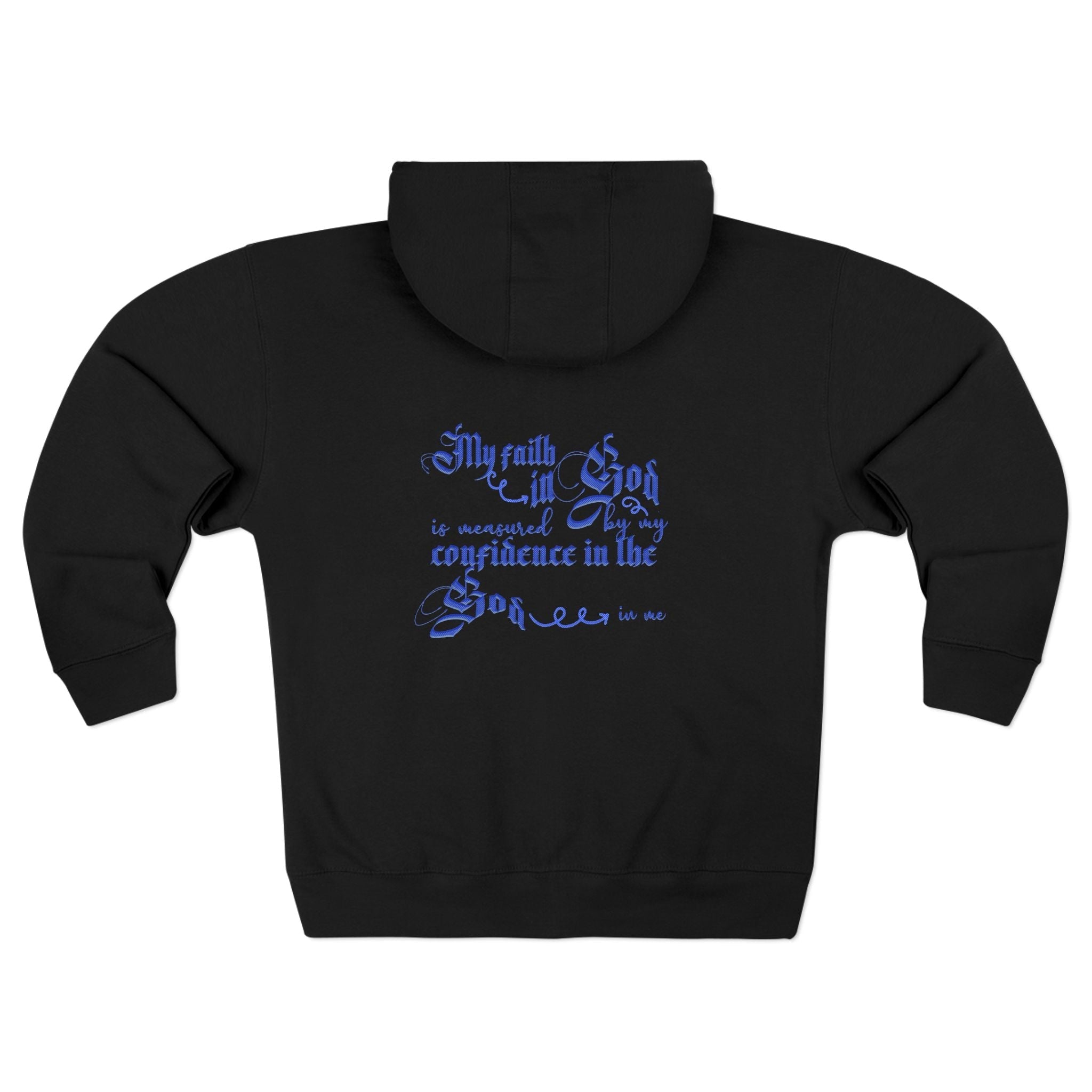 Religious Zip Hoodie β βMy Faith in Godβ Script Back Design - TBM