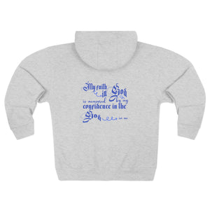 Religious Zip Hoodie – “My Faith in God” Script Back Design - TBM