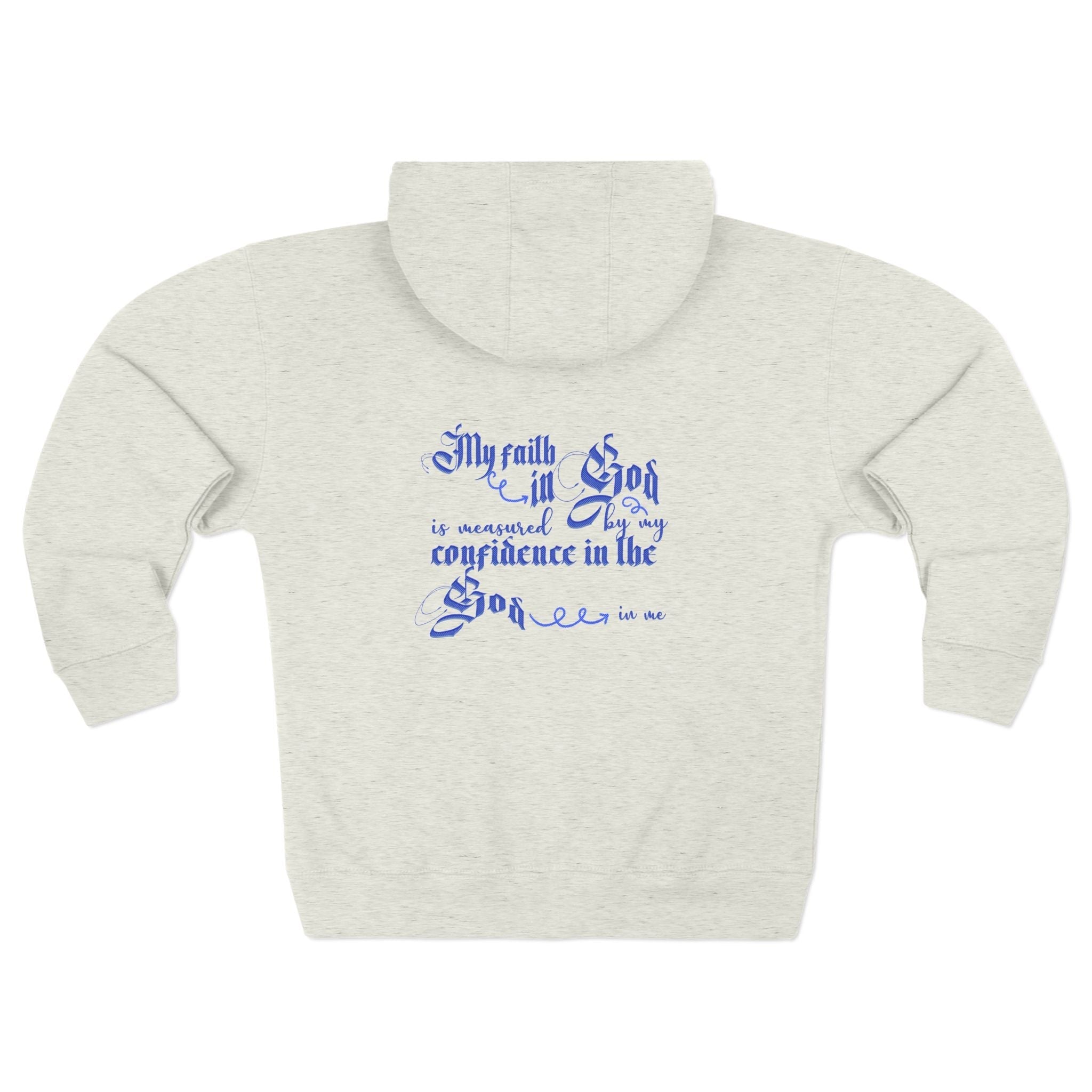 Religious Zip Hoodie β βMy Faith in Godβ Script Back Design - TBM