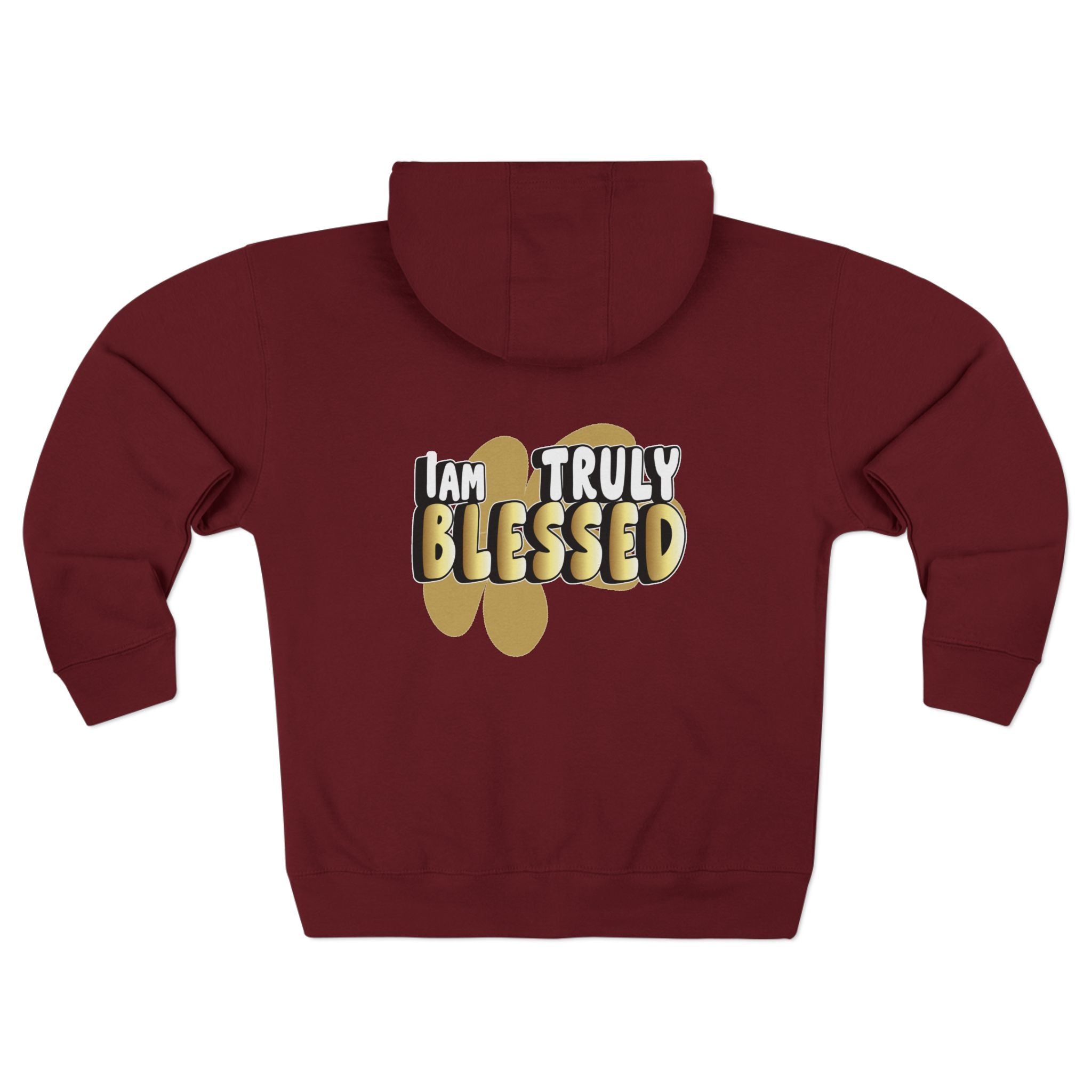 Truly Blessed Zip Hoodie — ‘I Am Truly Blessed’ Gold Graphic Zip - Up - TBM