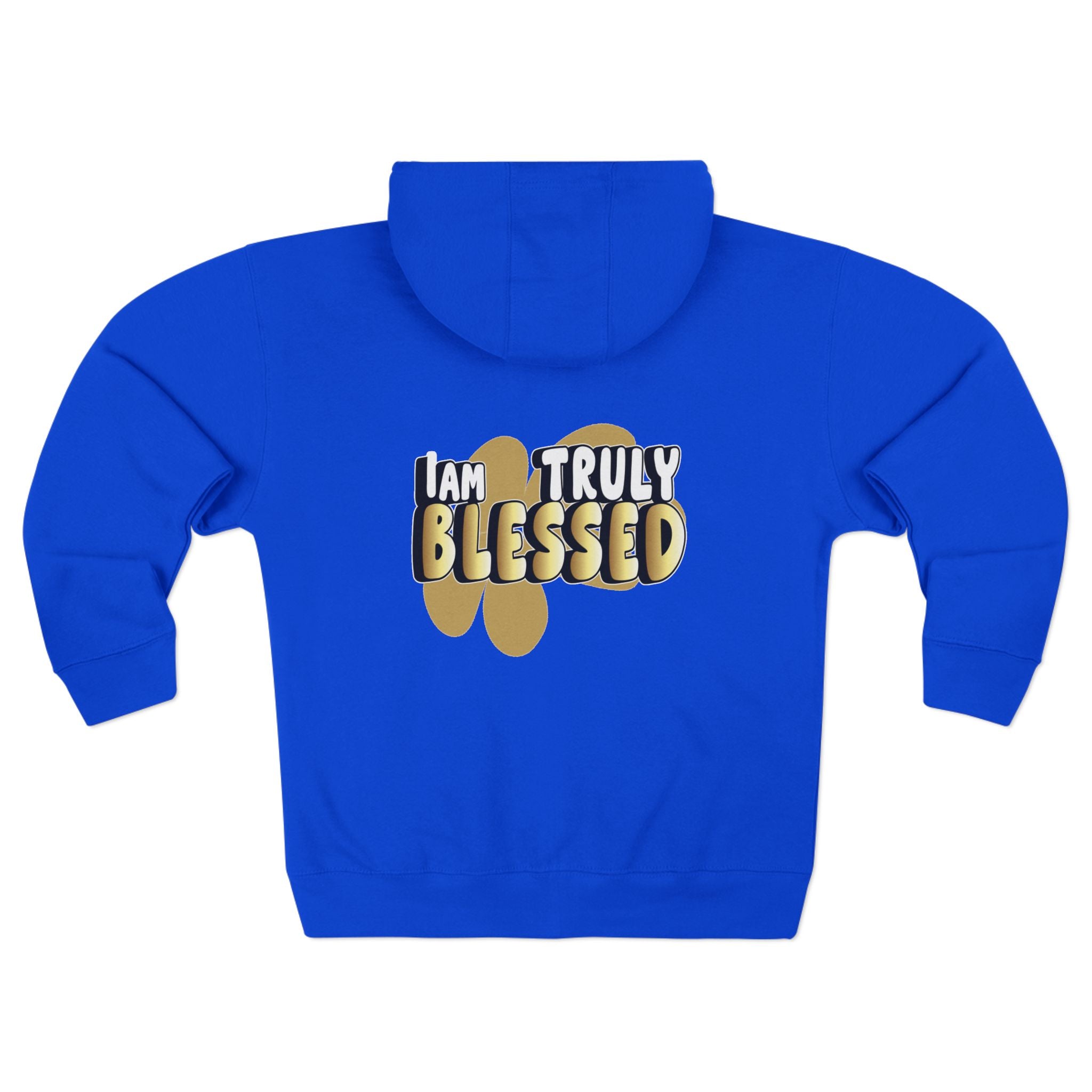Truly Blessed Zip Hoodie — ‘I Am Truly Blessed’ Gold Graphic Zip - Up - TBM