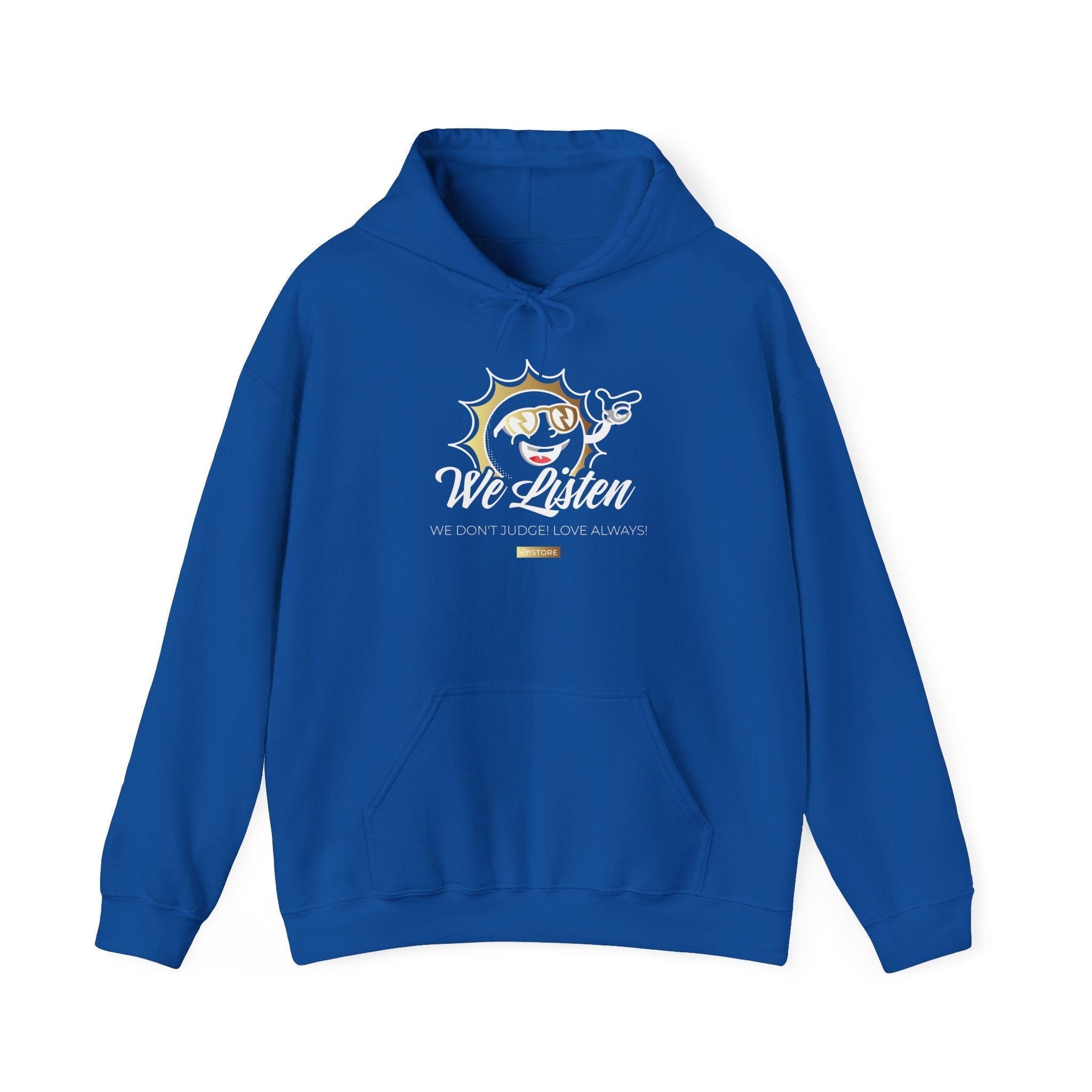 We Listen Hoodie β Smiling Sun Graphic Hooded Sweatshirt - TBM