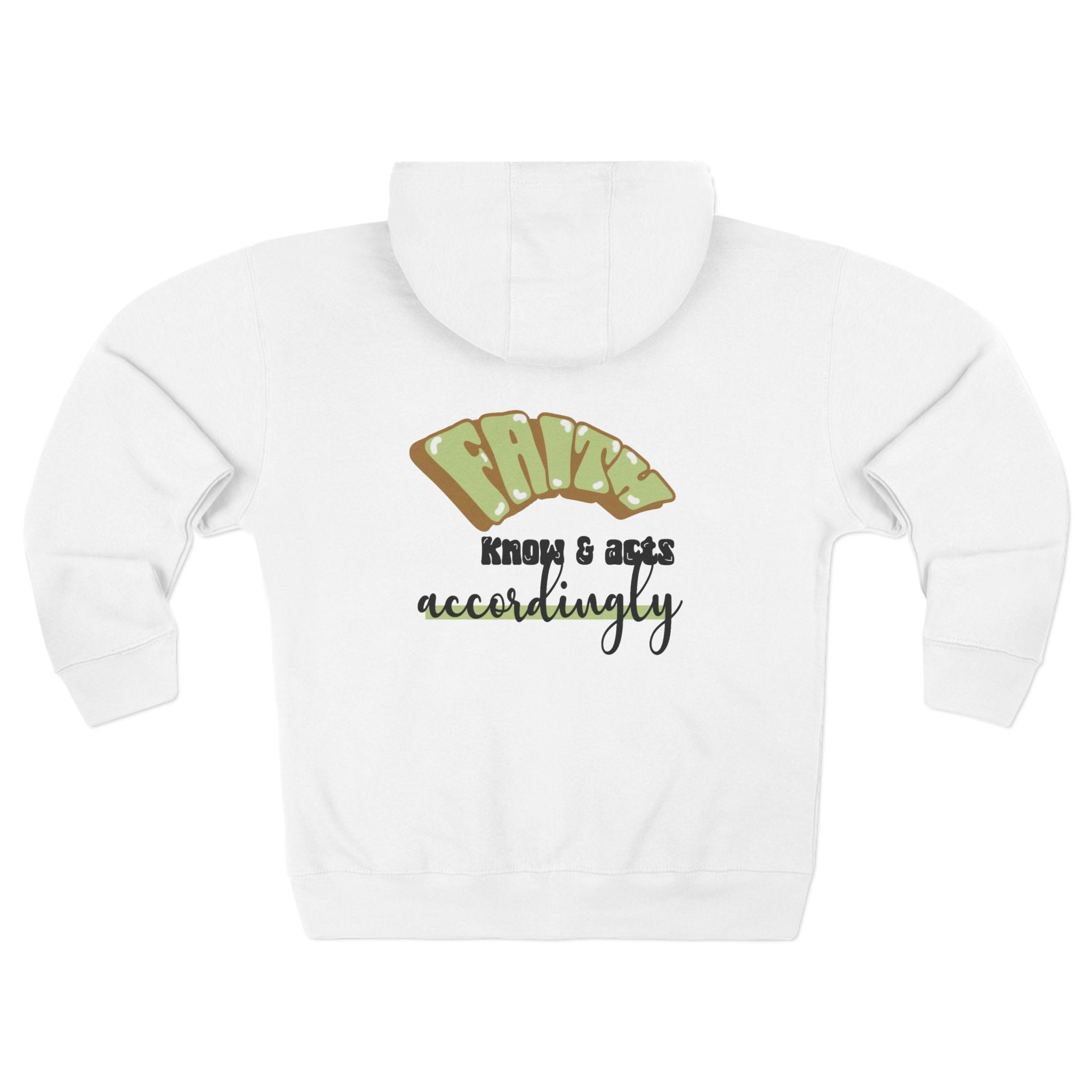 Zip Hoodie β "Faithfully Know & Act Accordingly" Retro Faith Graphic - TBM