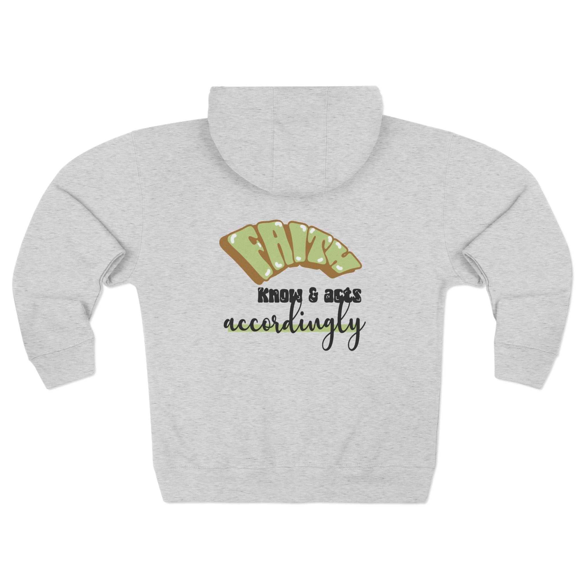 Zip Hoodie β "Faithfully Know & Act Accordingly" Retro Faith Graphic - TBM