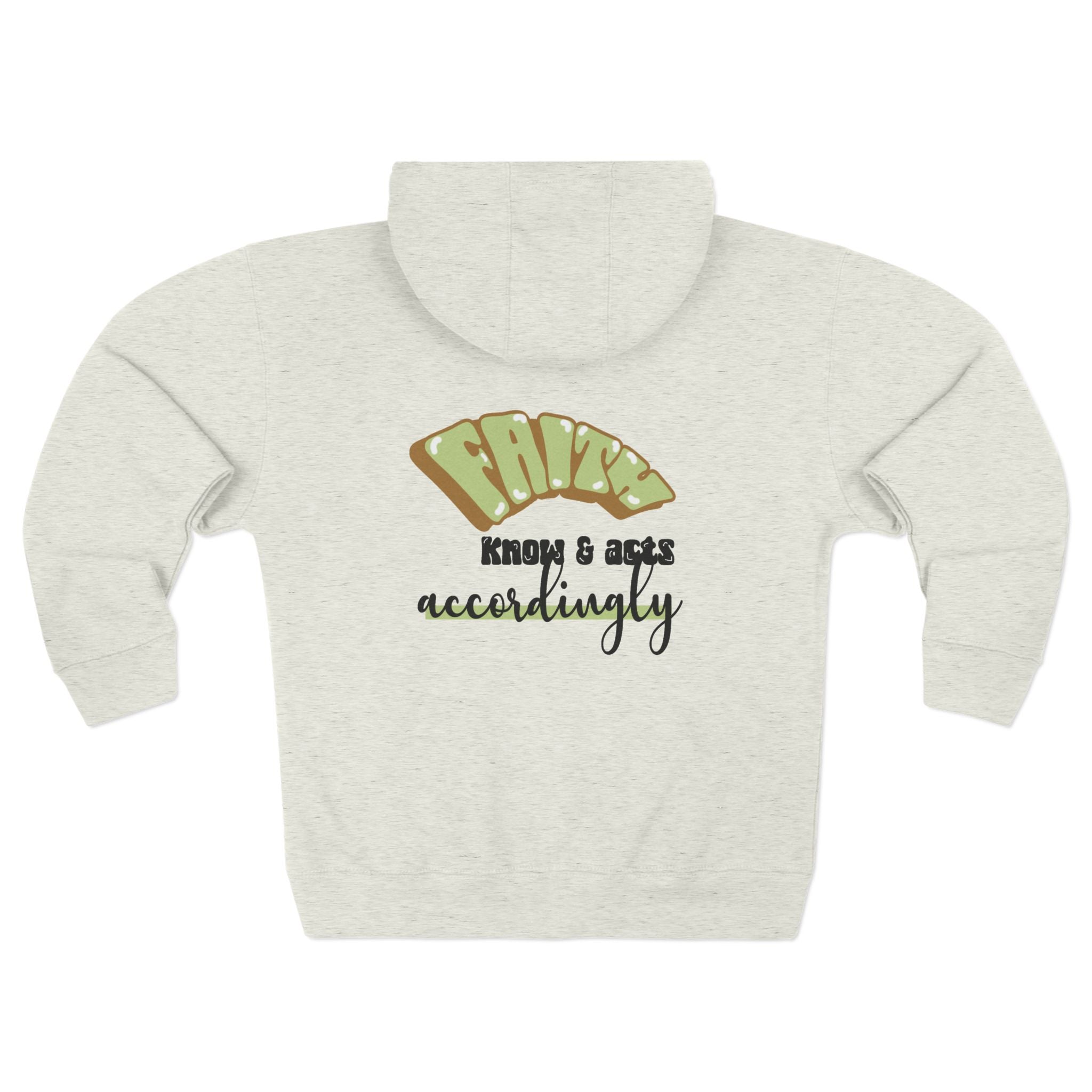 Zip Hoodie β "Faithfully Know & Act Accordingly" Retro Faith Graphic - TBM