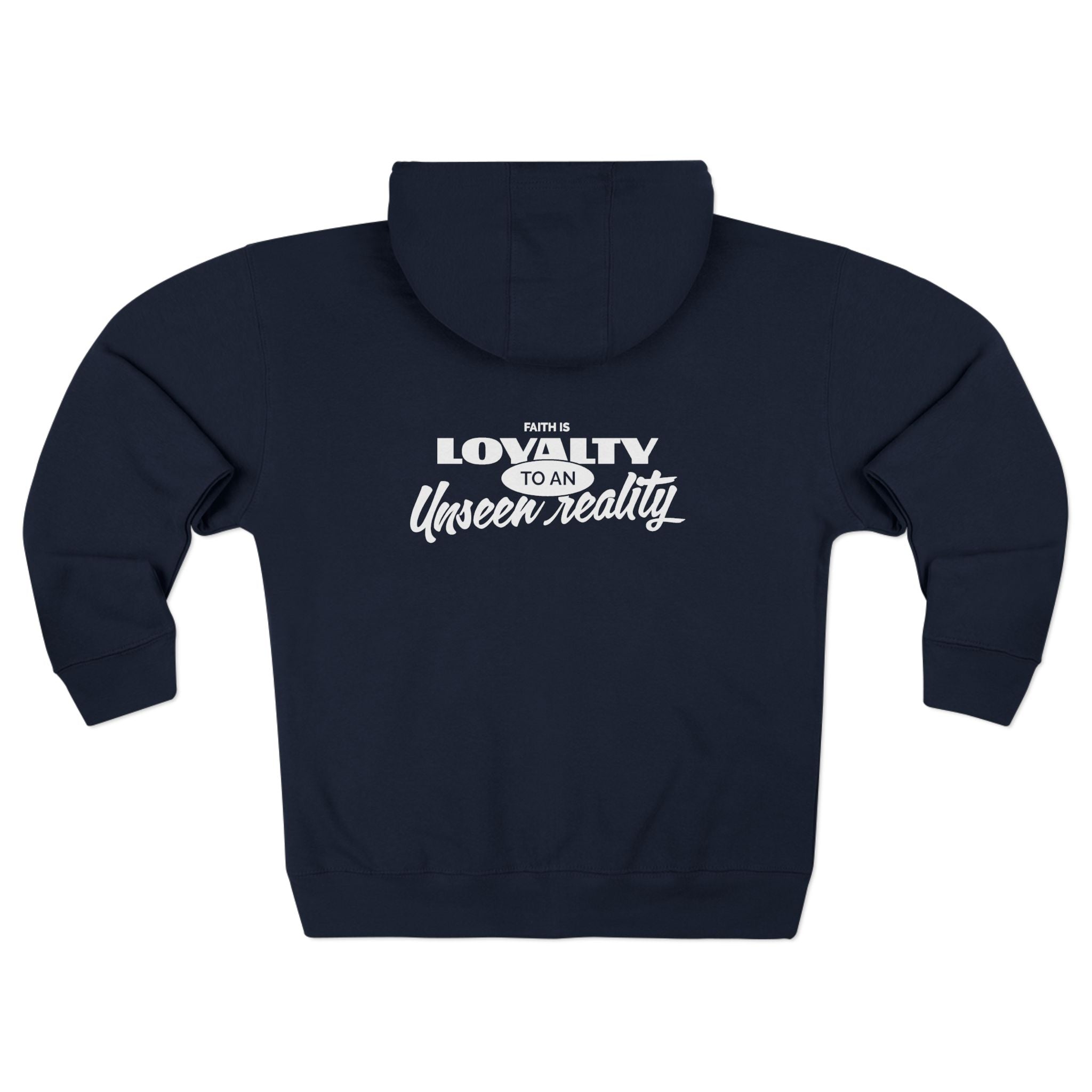 Zip Hoodie β 'Loyalty Over Reality' Minimal Logo Zip - Up - TBM