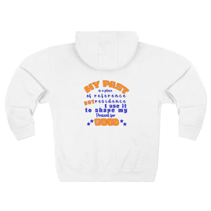 Zip Hoodie — "My Past is a Place of Reference Not Residence" Retro Quote Graphic - TBM