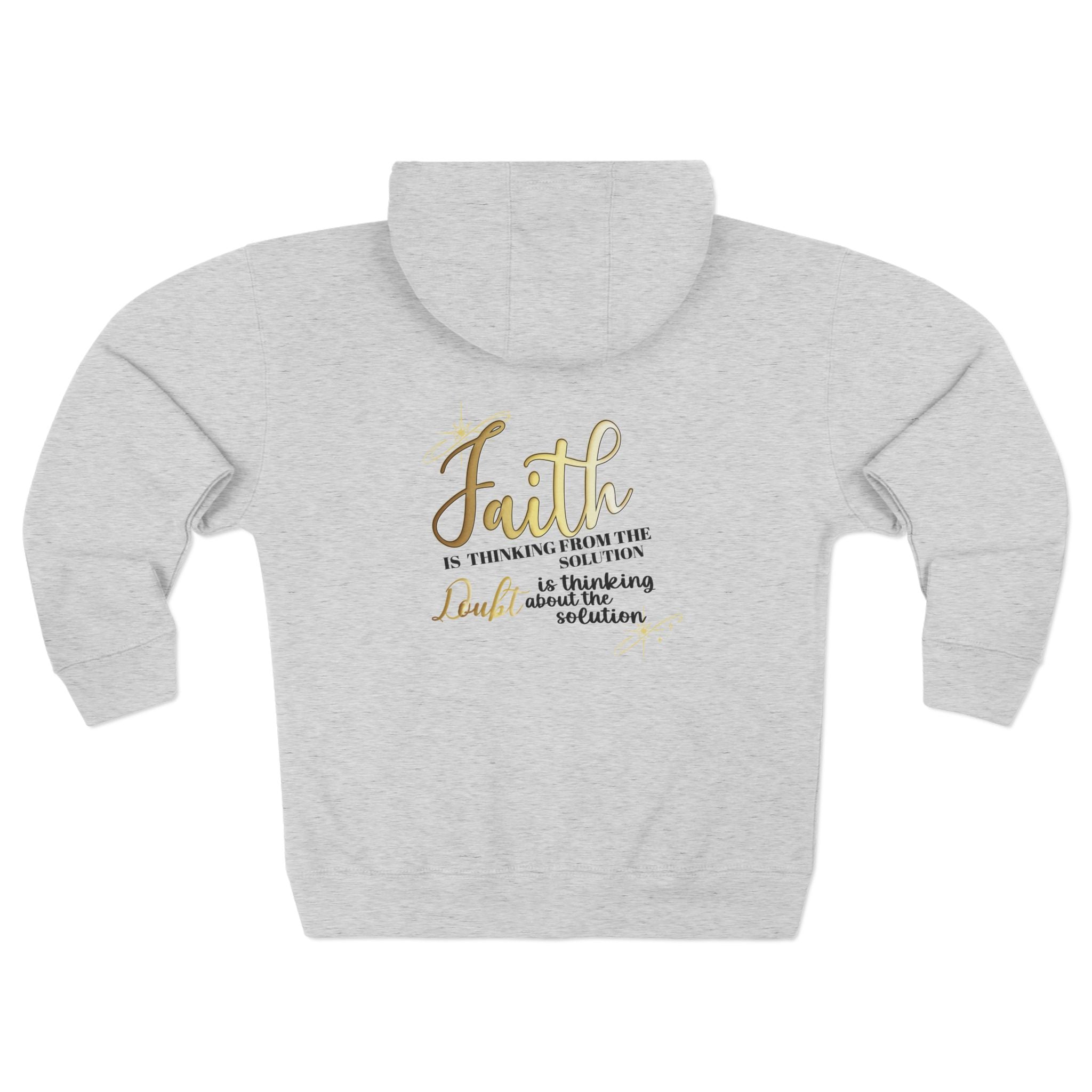 Faith Inspirational Zip Hoodie — "Faith is Thinking From the Heart" Christian Hooded Jacket Printify