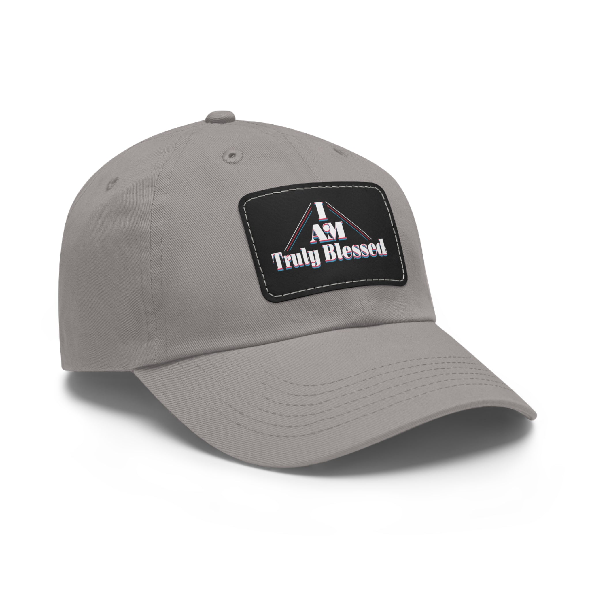 I am Truly Blessed Dad Hat with Leather Patch (Rectangle)