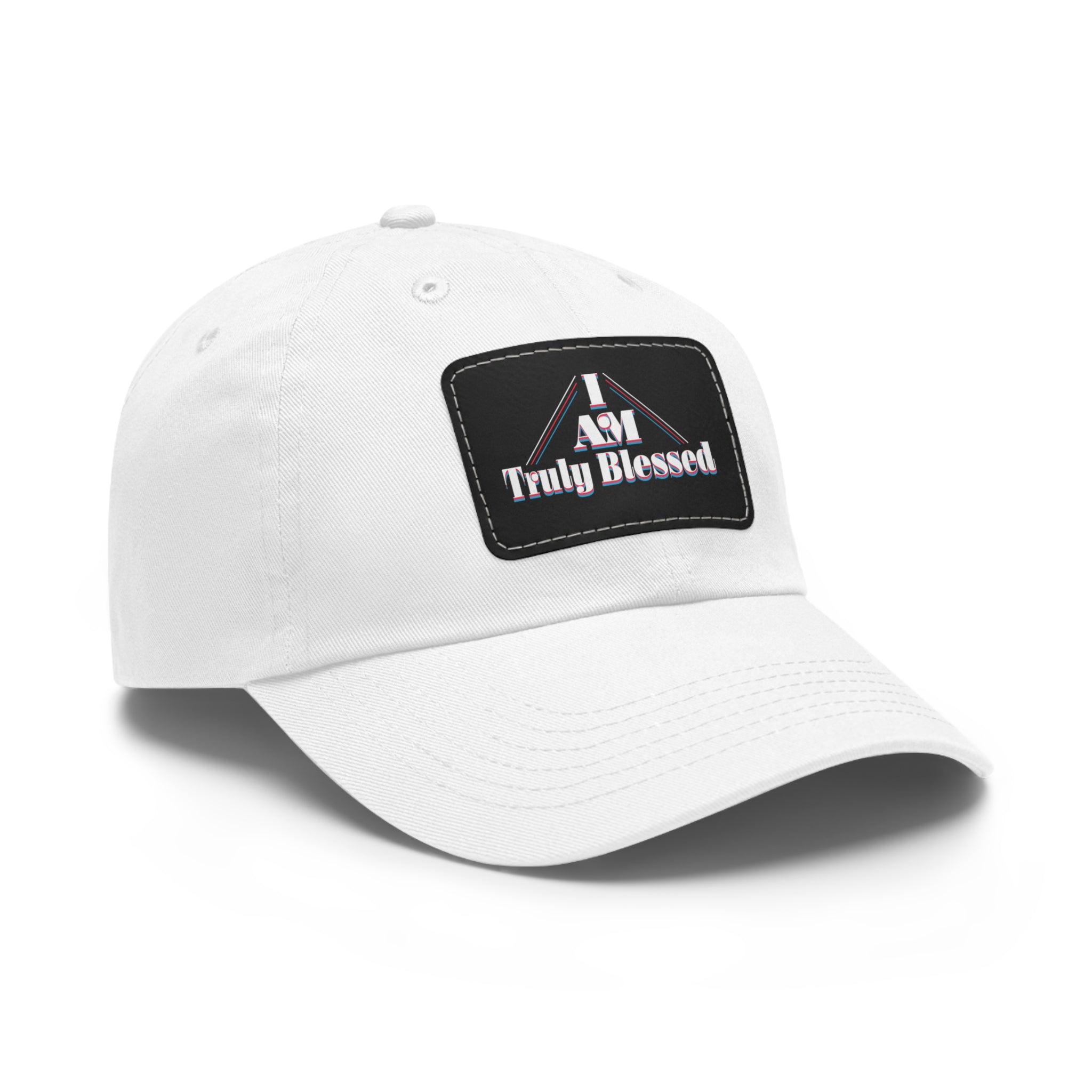 I am Truly Blessed Dad Hat with Leather Patch (Rectangle)