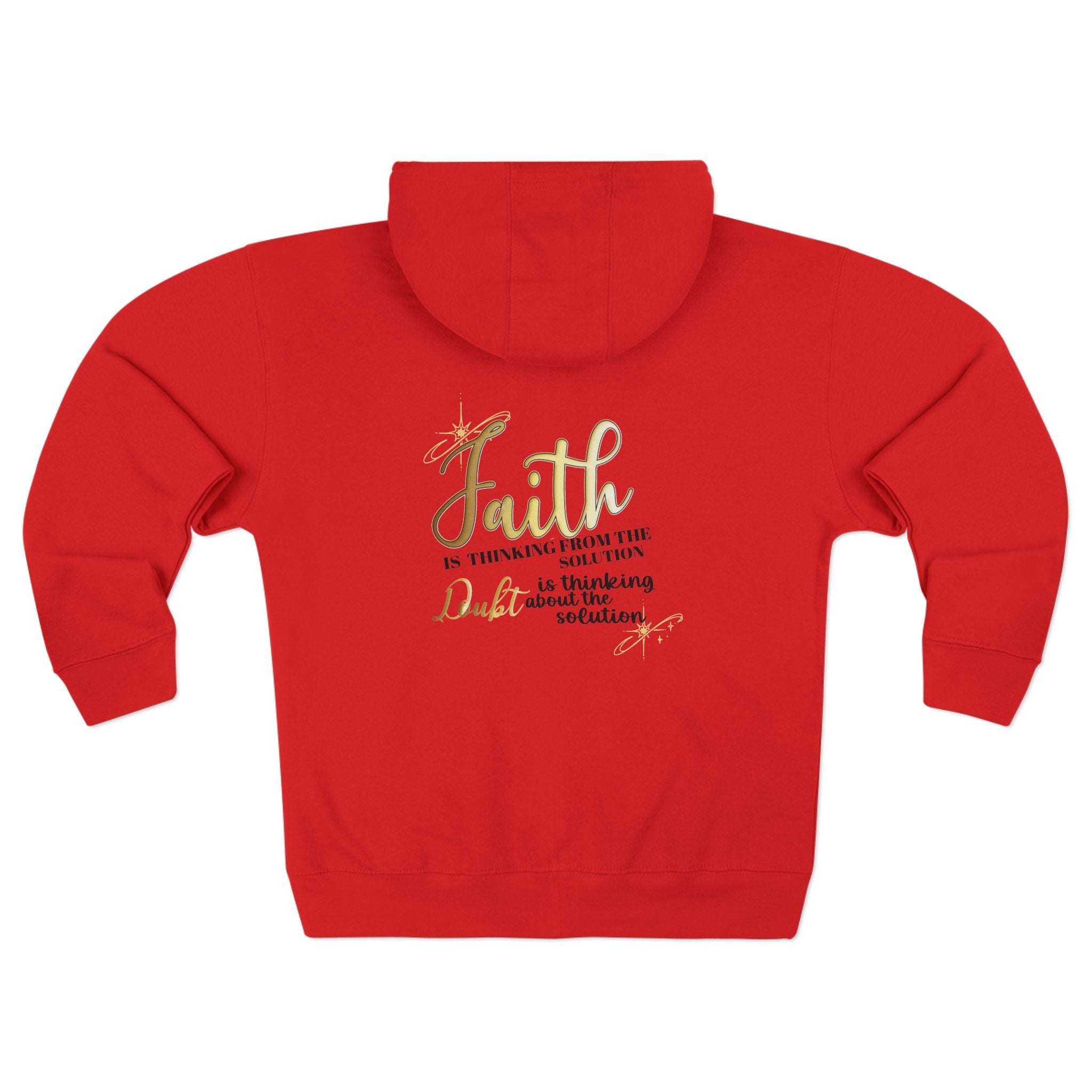 Faith Inspirational Zip Hoodie — "Faith is Thinking From the Heart" Christian Hooded Jacket Printify