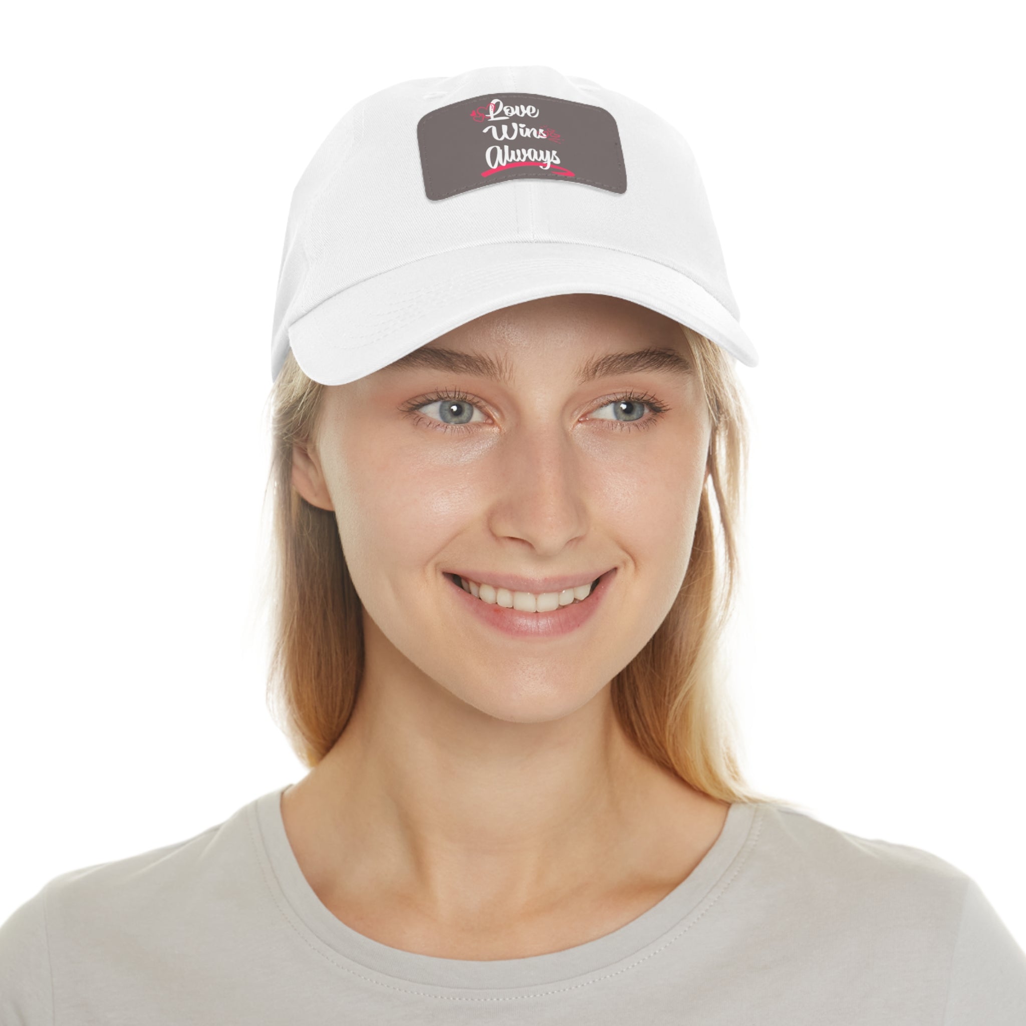 Love Win Always Dad Hat with Leather Patch (Rectangle)