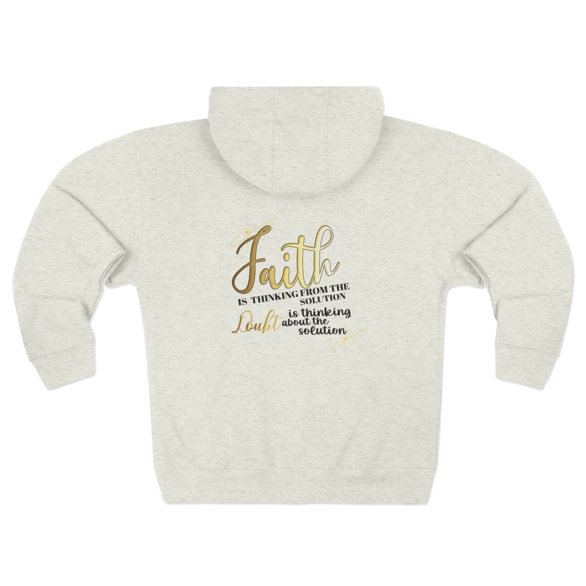 Faith Inspirational Zip Hoodie — "Faith is Thinking From the Heart" Christian Hooded Jacket Printify
