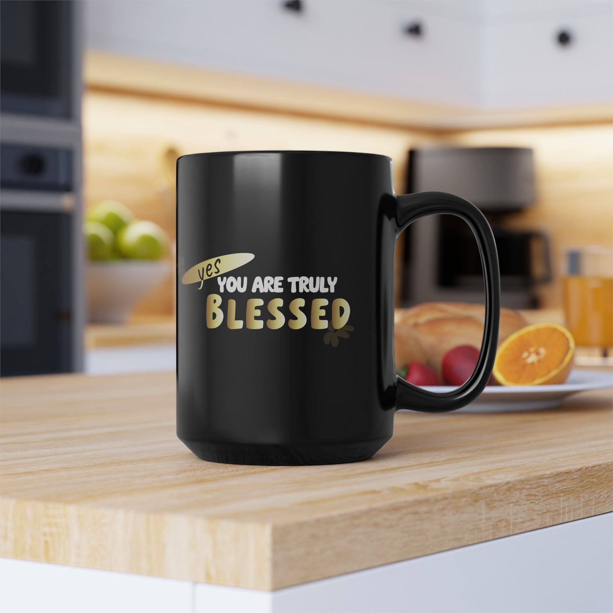 Blessed to Be Around You Black Mug — Inspirational Coffee & Tea Gift Printify