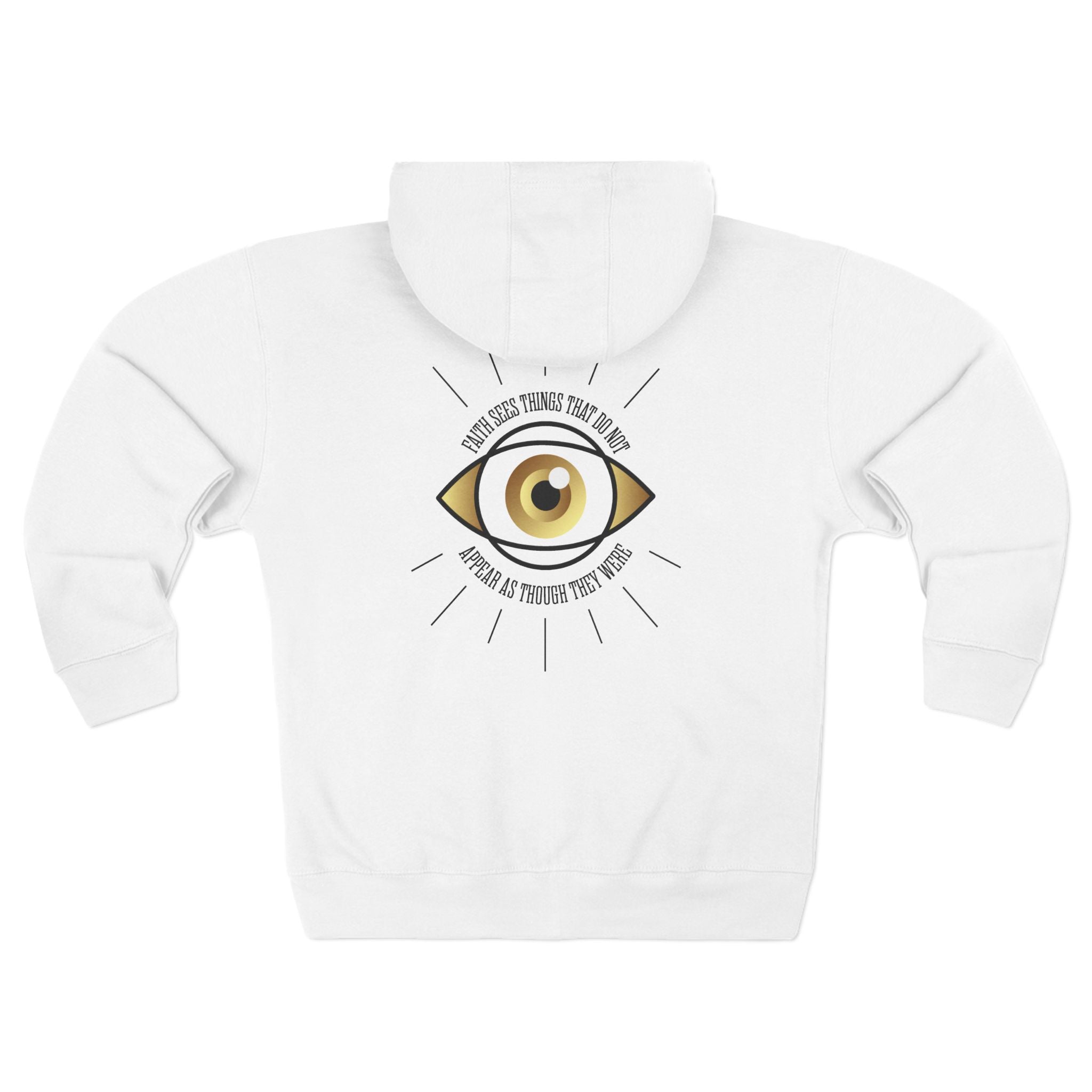 Zip Hoodie — Golden Eye Graphic Zip-Up Hoodie with Inspirational Text Printify