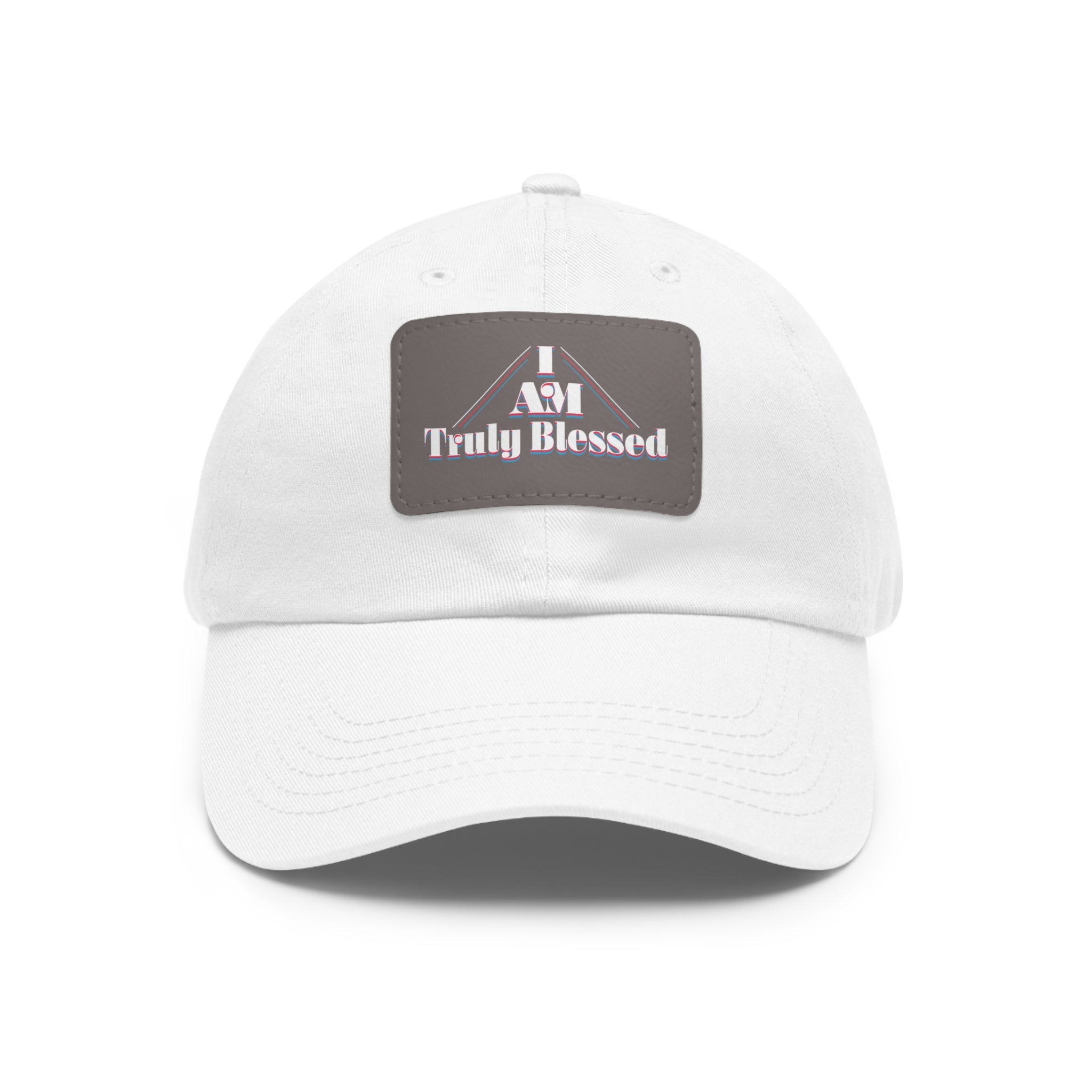 I am Truly Blessed Dad Hat with Leather Patch (Rectangle)