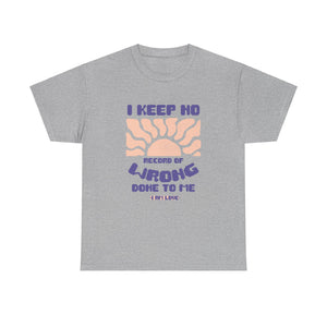 I keep no Record of wrong done to me Unisex Heavy Cotton Tee