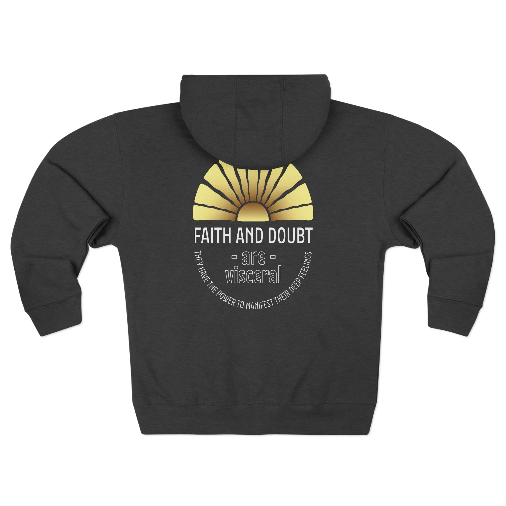 Faith and Doubt Zip Hoodie — Inspirational Sunburst Graphic - TBM