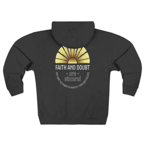 Faith and Doubt Zip Hoodie — Inspirational Sunburst Graphic - TBM