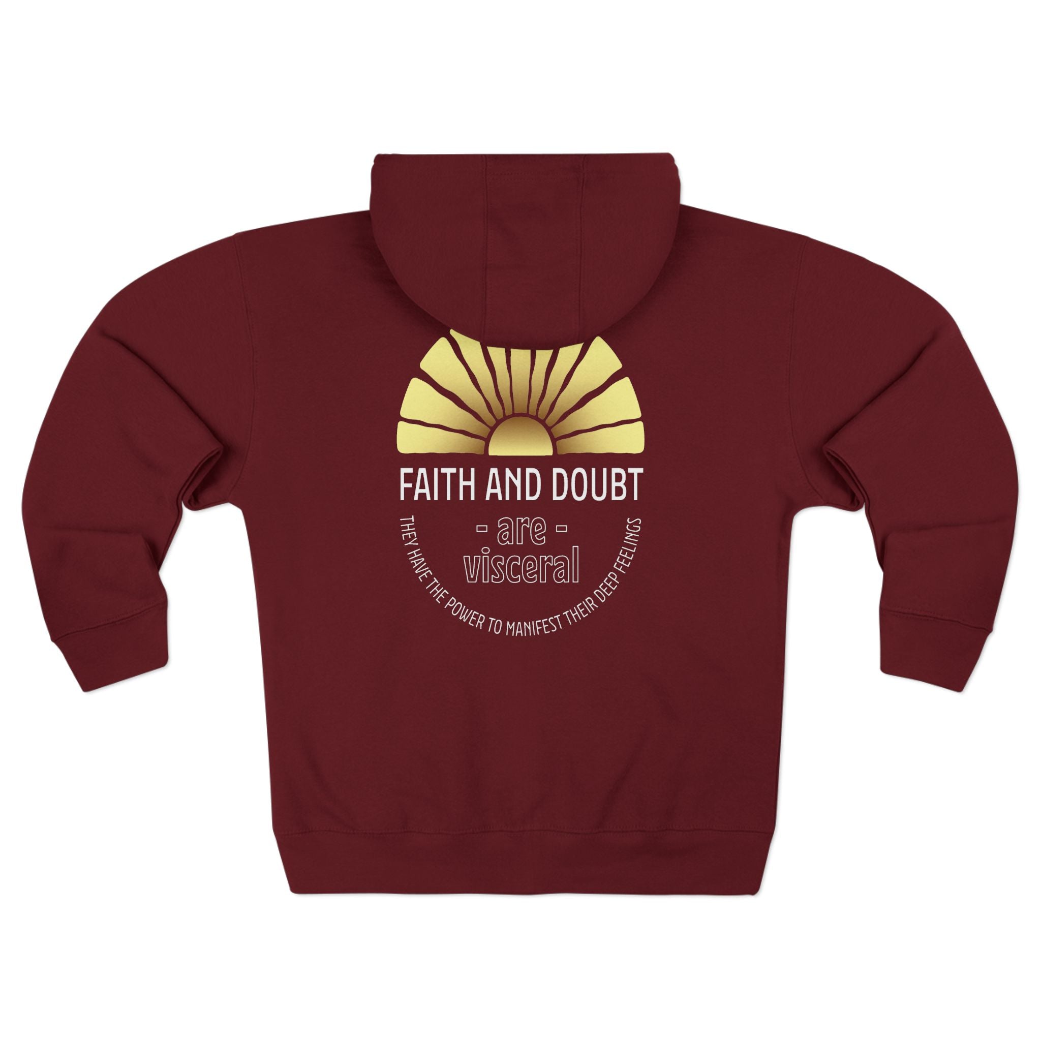 Faith and Doubt Zip Hoodie — Inspirational Sunburst Graphic - TBM