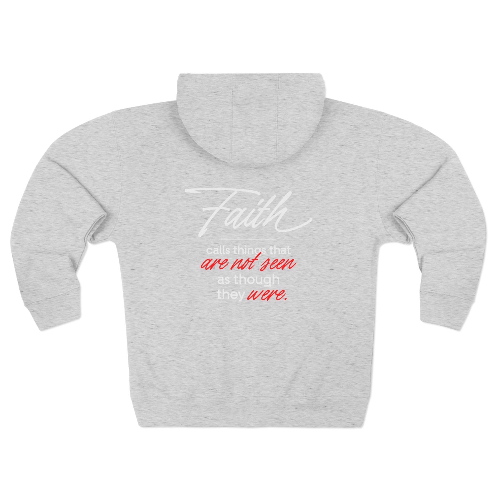 Faith Quote Zip Hoodie — "Faith calls us to things unseen" Inspirational Religious Zip - Up - TBM