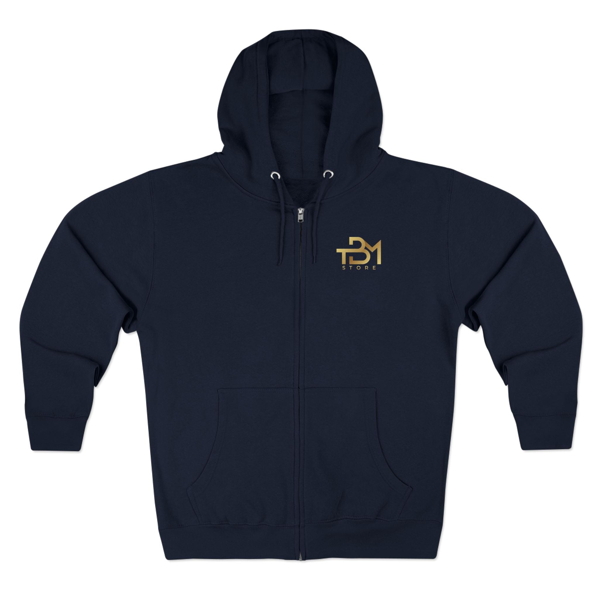 Gold Monogram Zip Hoodie — Minimal Logo White Full - Zip Hooded Sweatshirt - TBM
