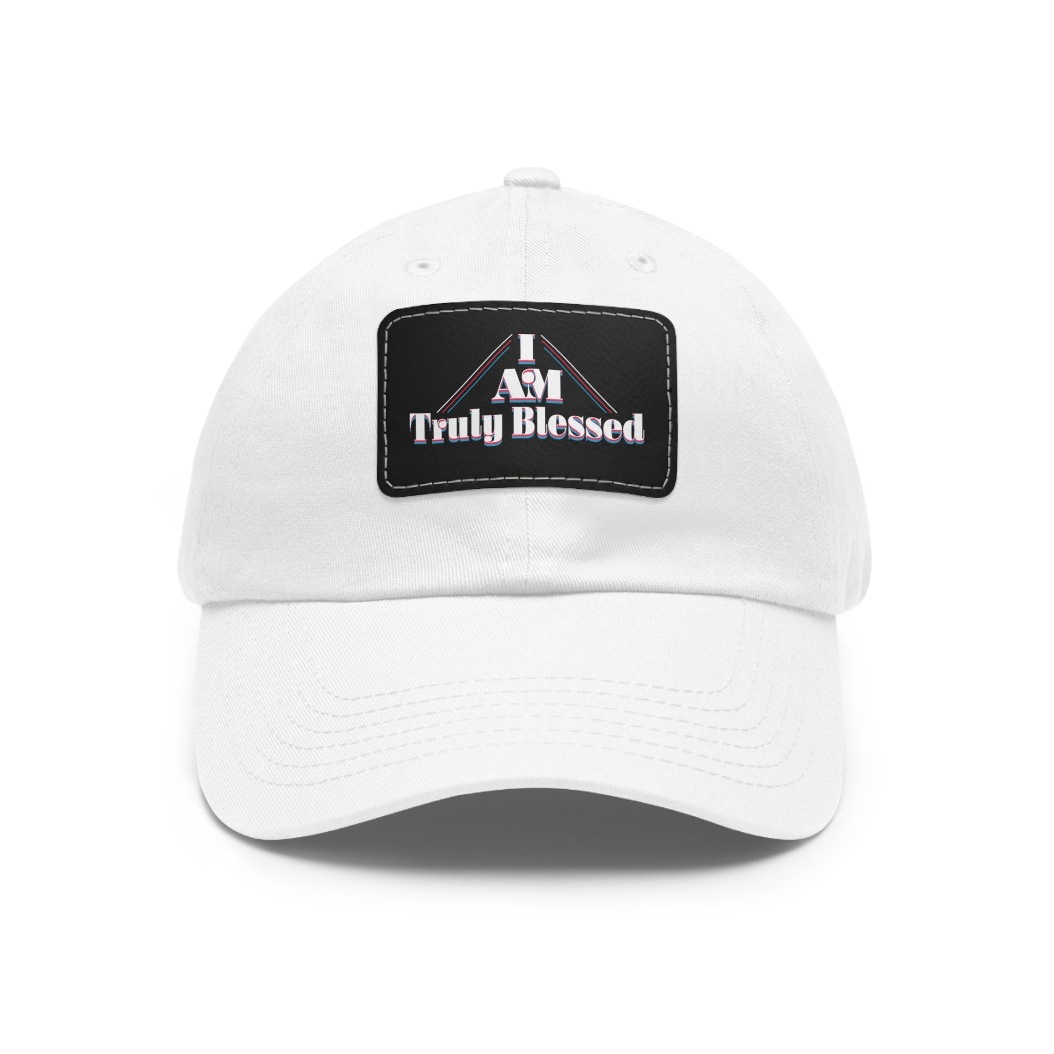 I am Truly Blessed Dad Hat with Leather Patch (Rectangle) - TBM