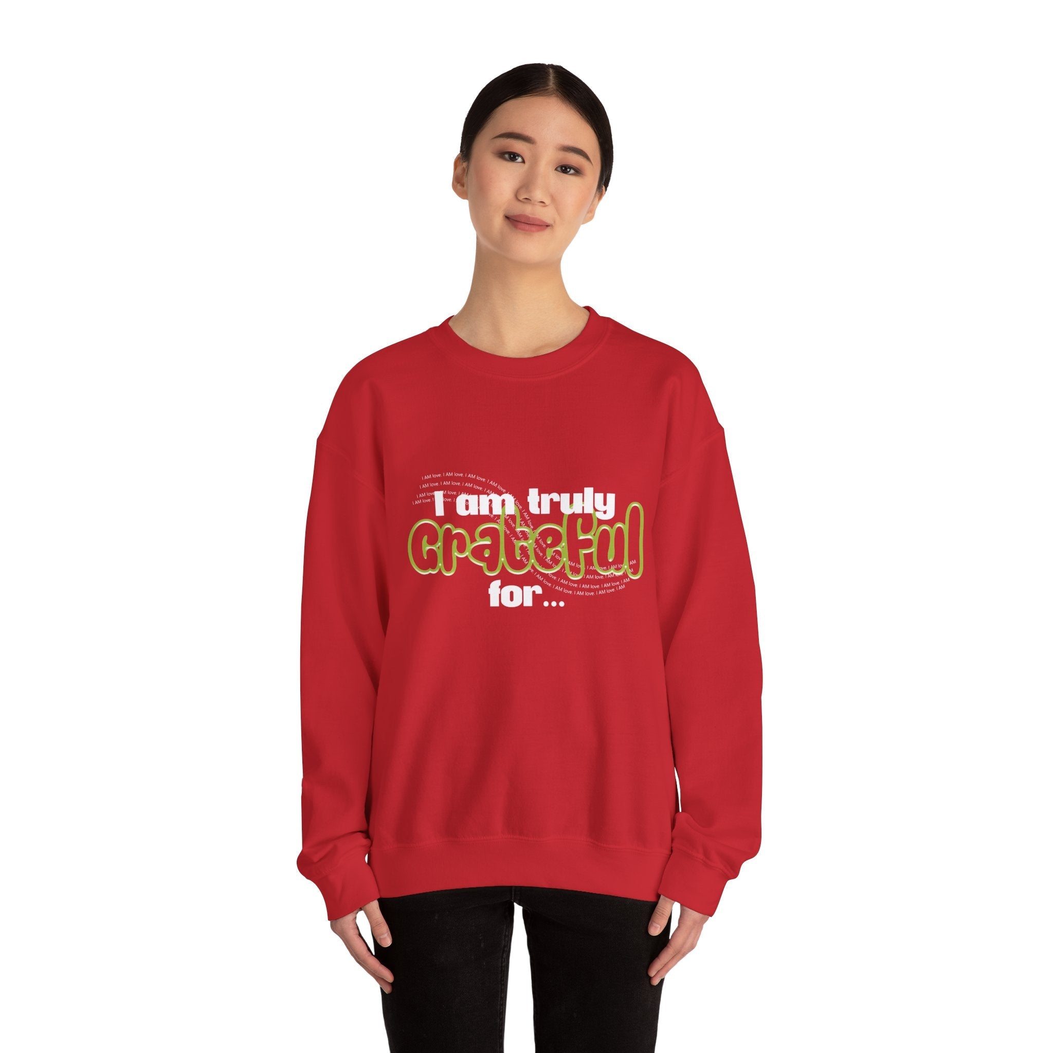 I Am truly grateful Unisex Heavy Blend™ Crewneck Sweatshirt - TBM